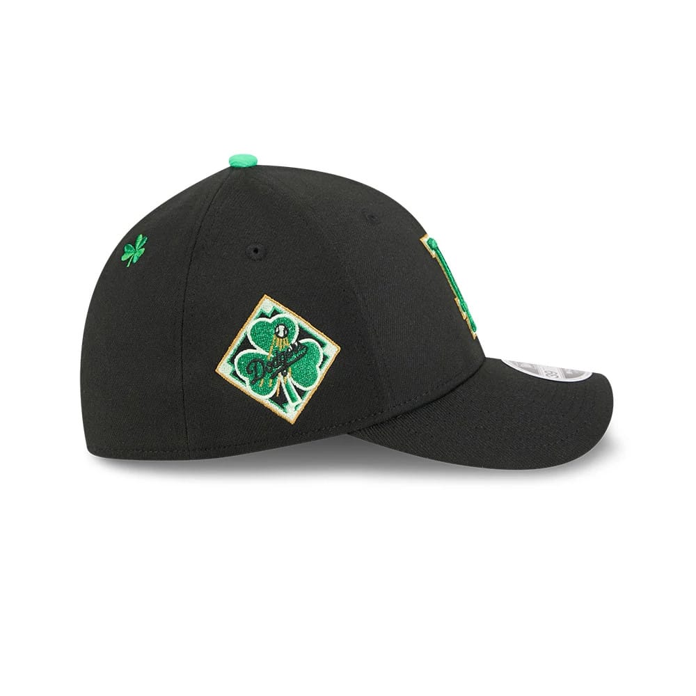 Dodgers MLB Saint Patrick's Day Black 39THIRTY M-Crown A-Frame Stretch Fit Cap - Image 4