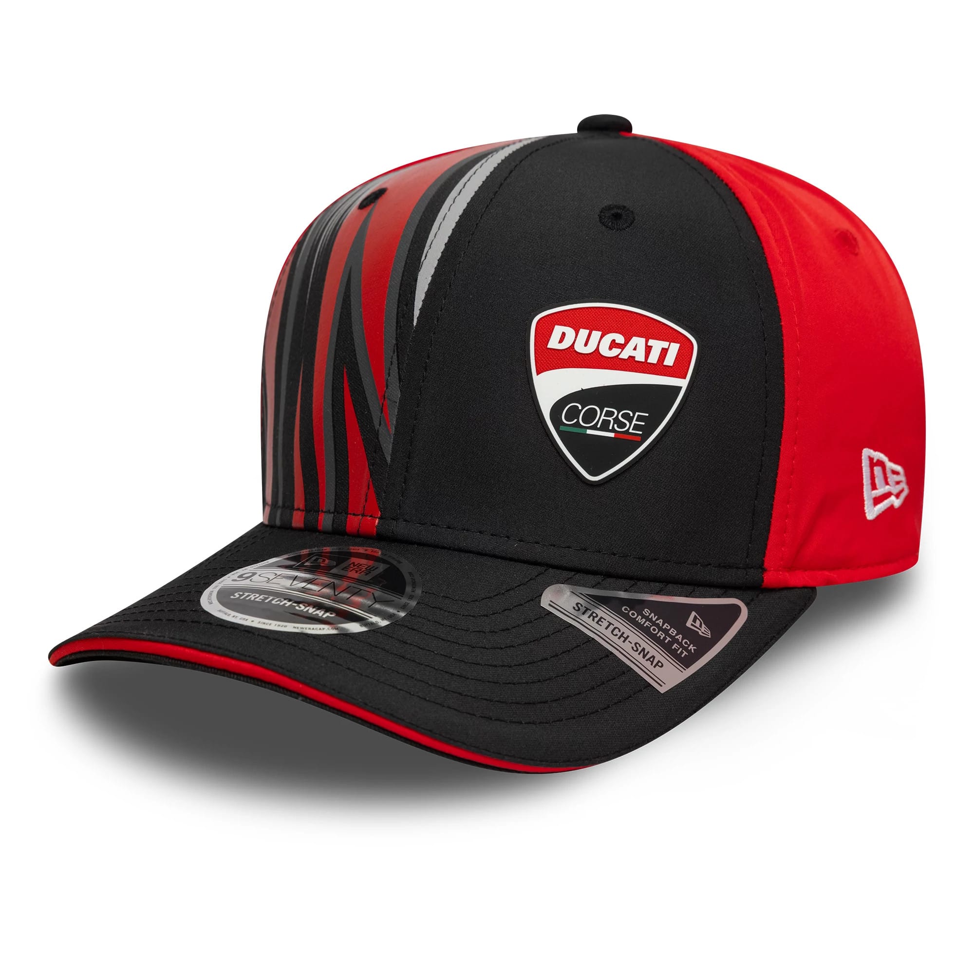 Ducati Motor Logo Print Black 9SEVENTY Stretch Snap Cap