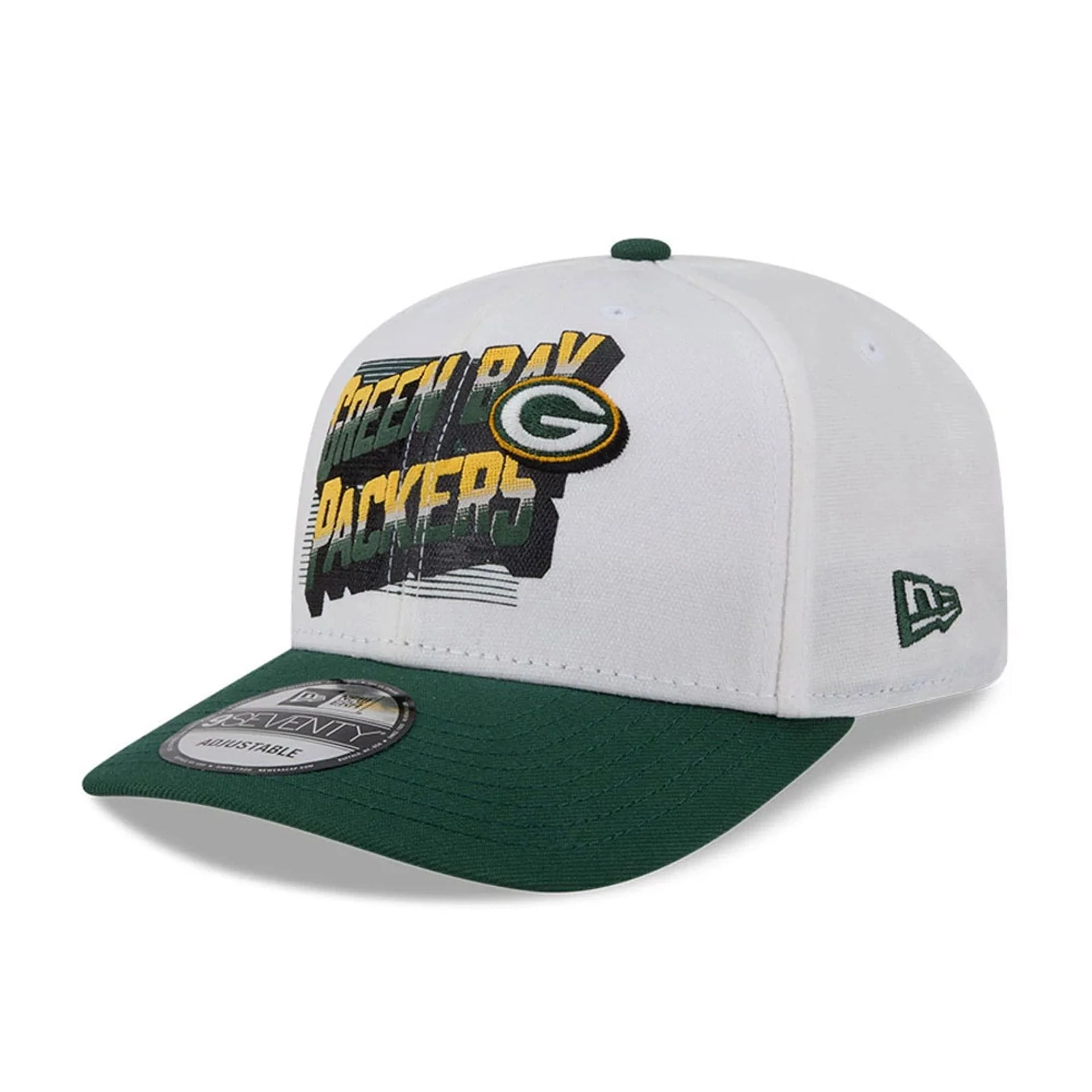 Green Bay Packers NFL Duck Cloth White 9SEVENTY Stretch Snap Cap