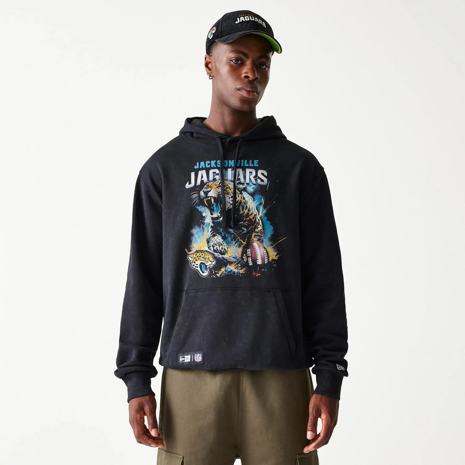 Jacksonville Jaguars NFL Games Premium Apparel Black Oversized Pullover Hoodie