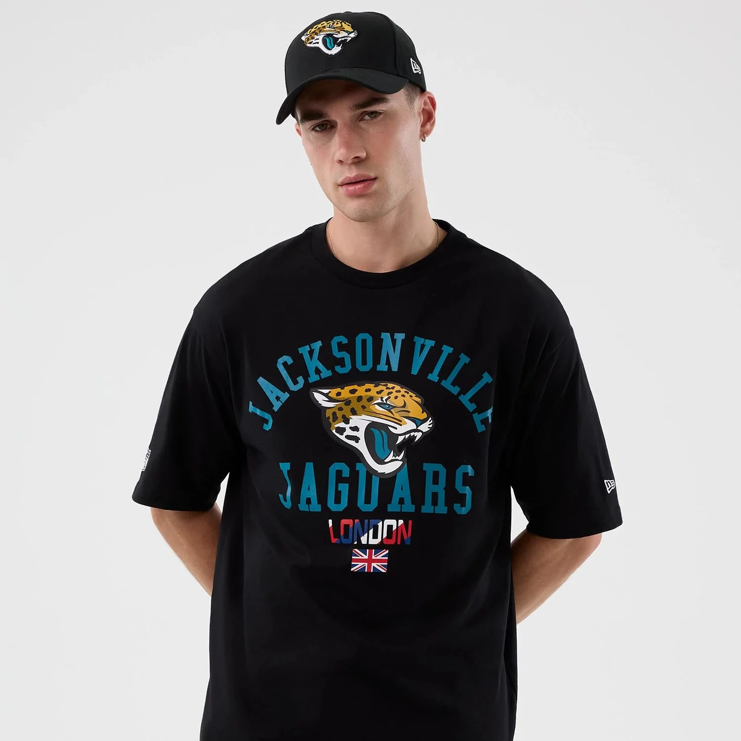 Jacksonville Jaguars NFL International Series Games Black Oversized T-Shirt - Image 7