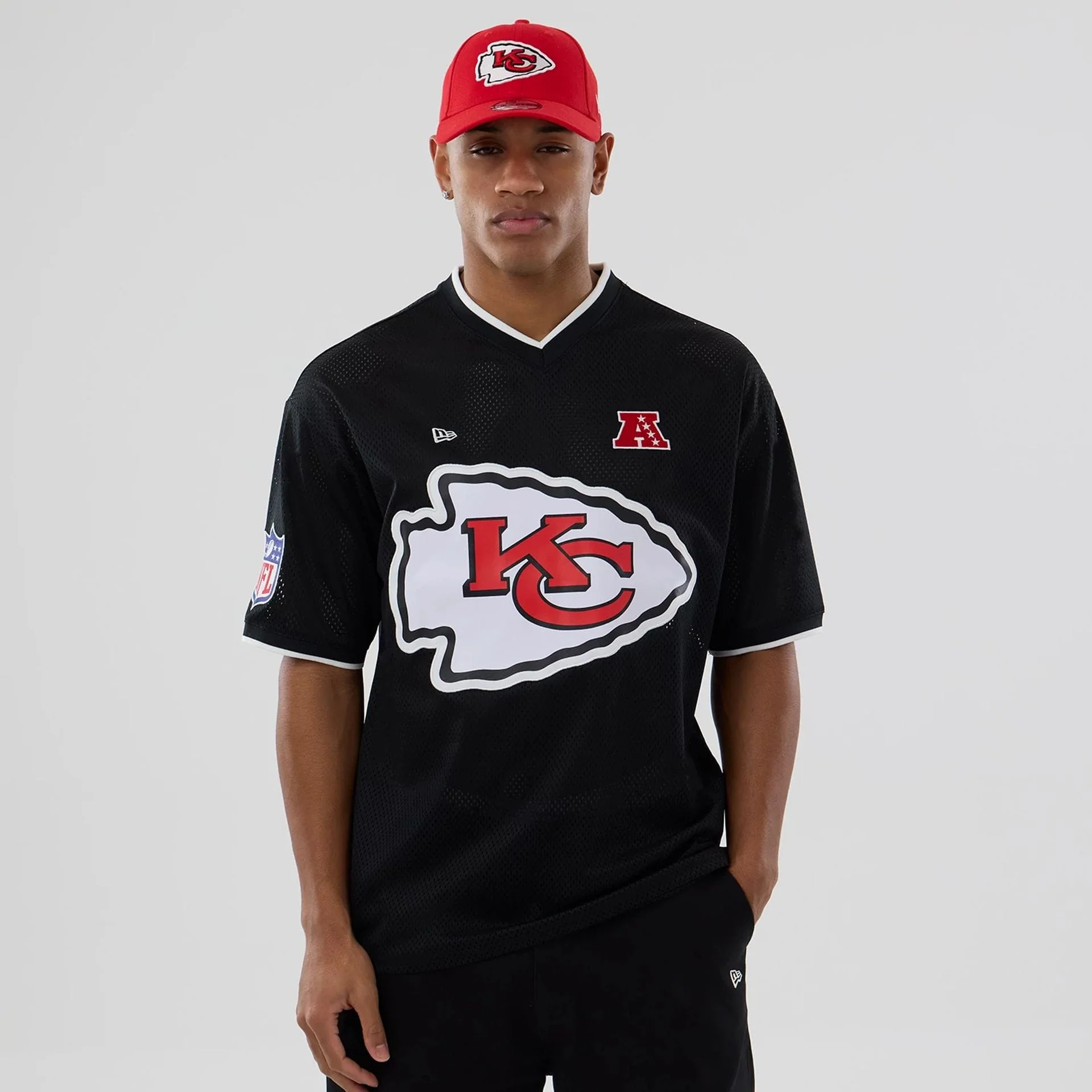 Kansas City Chiefs NFL Mesh Black Oversized T-Shirt