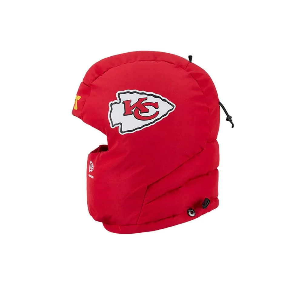 Kansas City Chiefs NFL Puffer Helmet Red Trapper Hat - Image 4