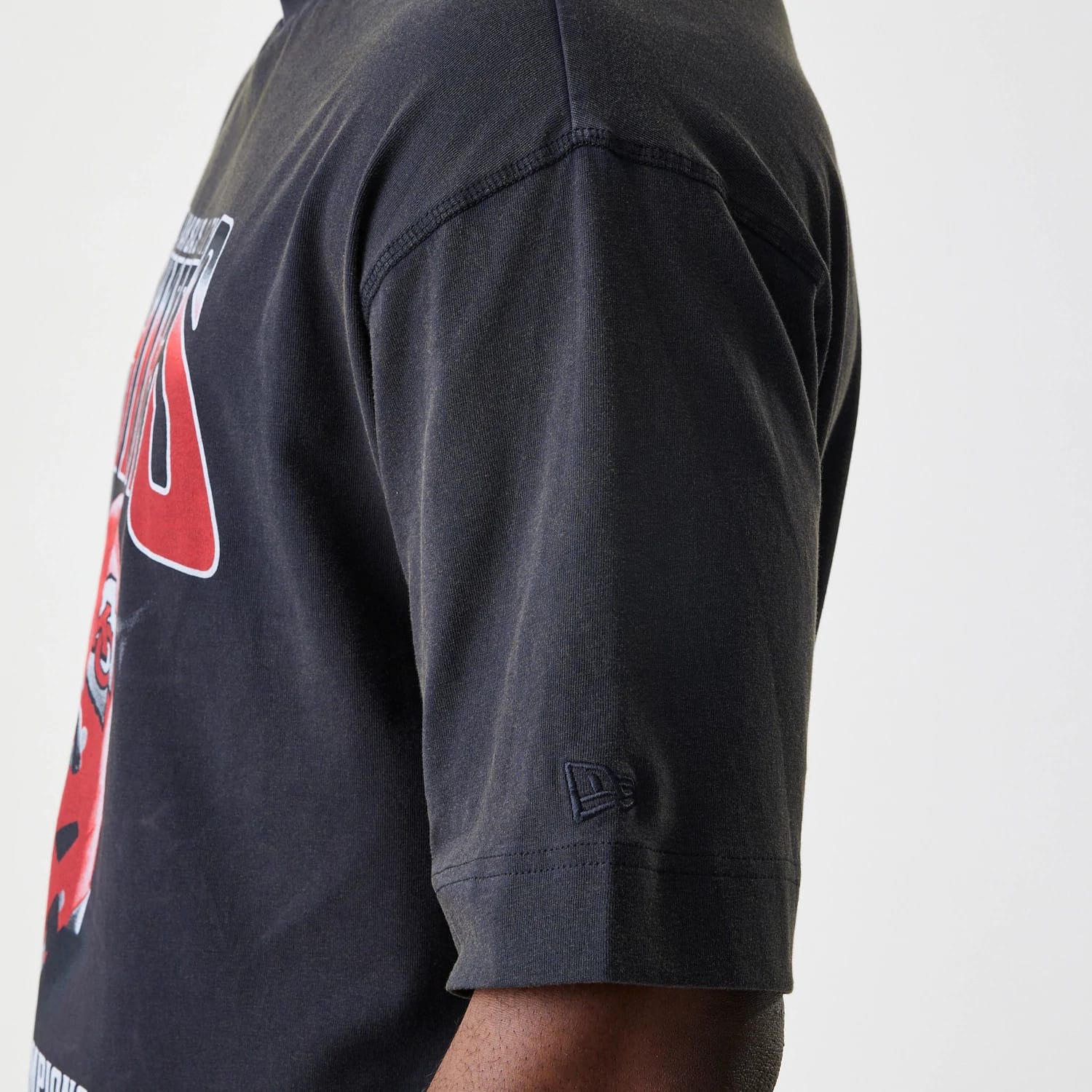 Kansas City Chiefs NFL Washed Boxy Black Oversized T-Shirt - Image 5