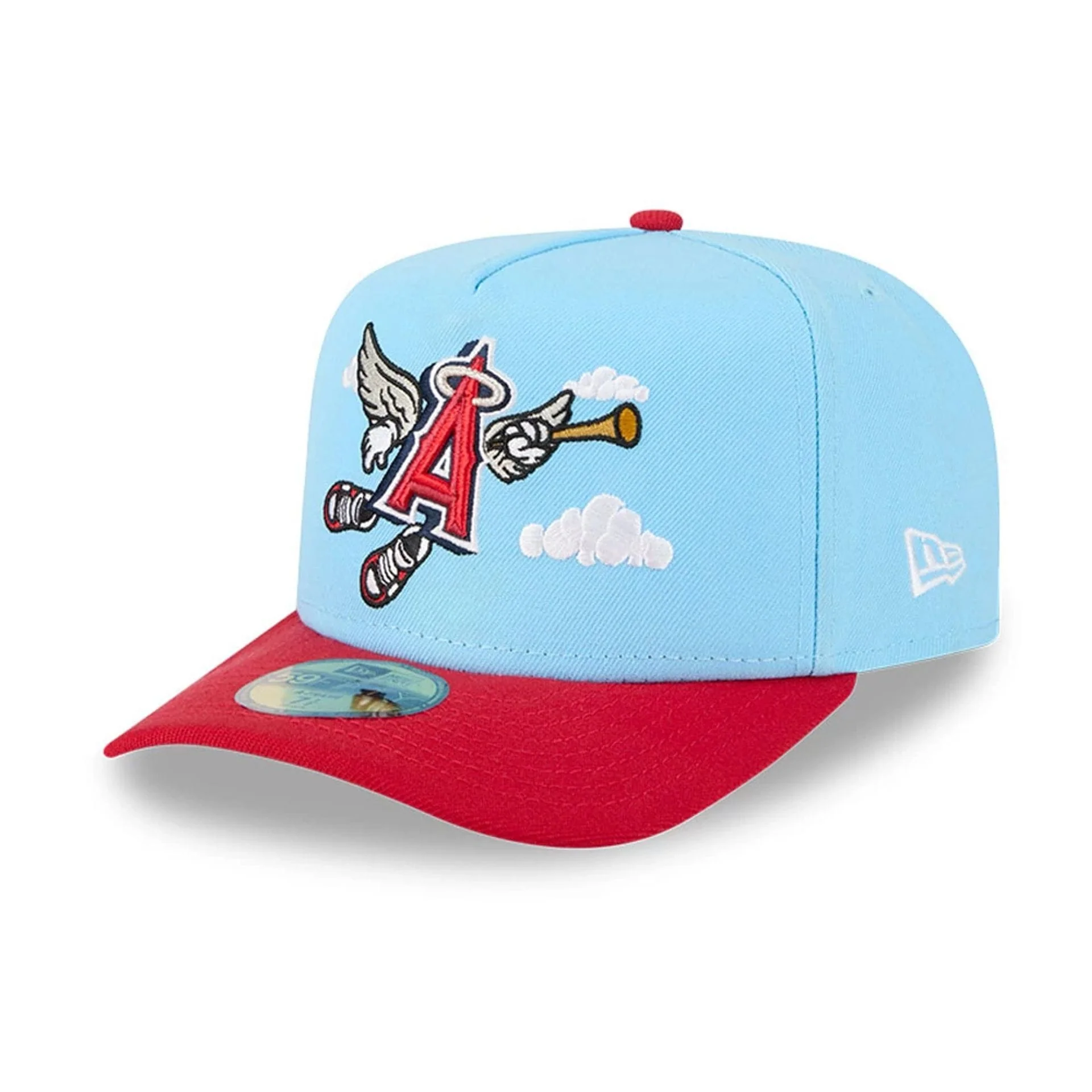 LA Angels MLB Cartoon Light Blue 59FIFTY A-Frame Fitted Cap
