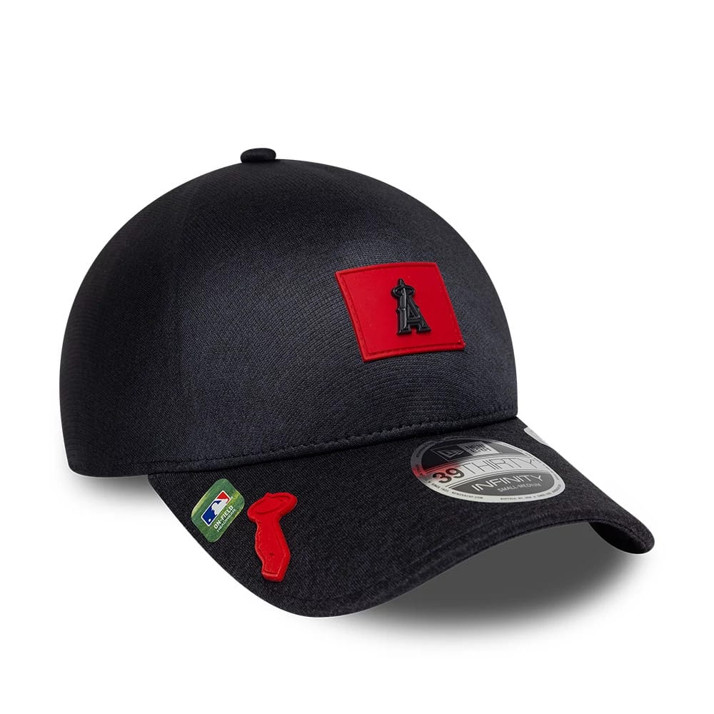 LA Angels MLB Clubhouse Black 39THIRTY Infinity Stretch Fit Cap