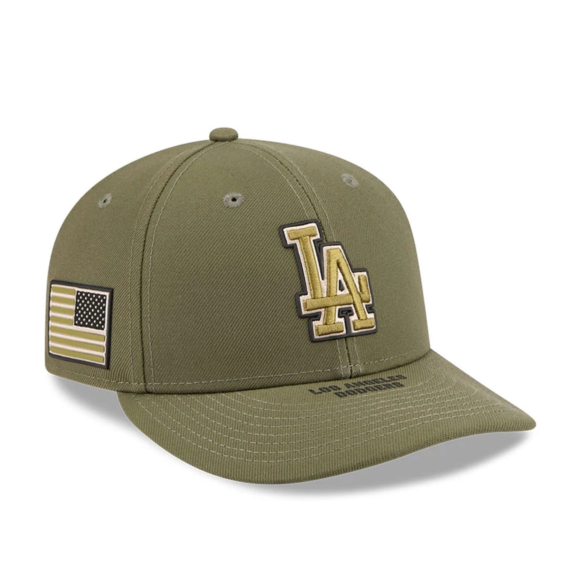 LA Dodgers MLB Armed Forces Day 2026 Green Low Profile 59FIFTY Fitted Cap