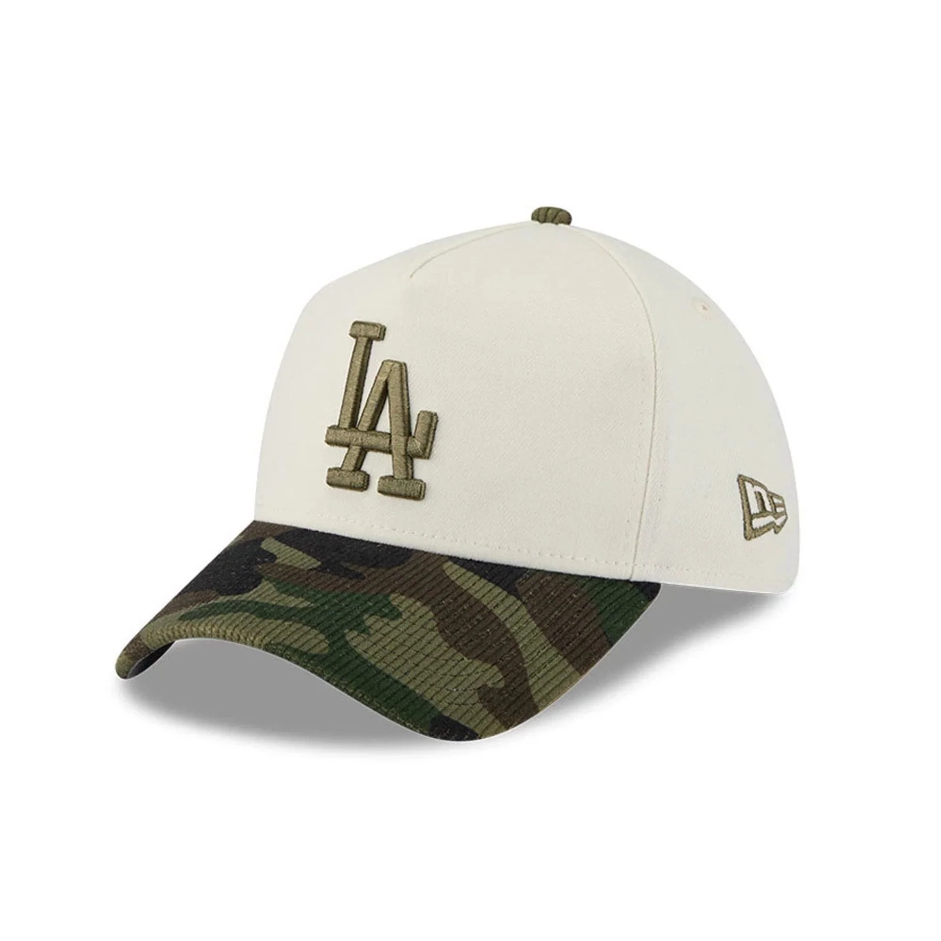 LA Dodgers MLB Camo Visor Cream 39THIRTY A-Frame Stretch Fit Cap