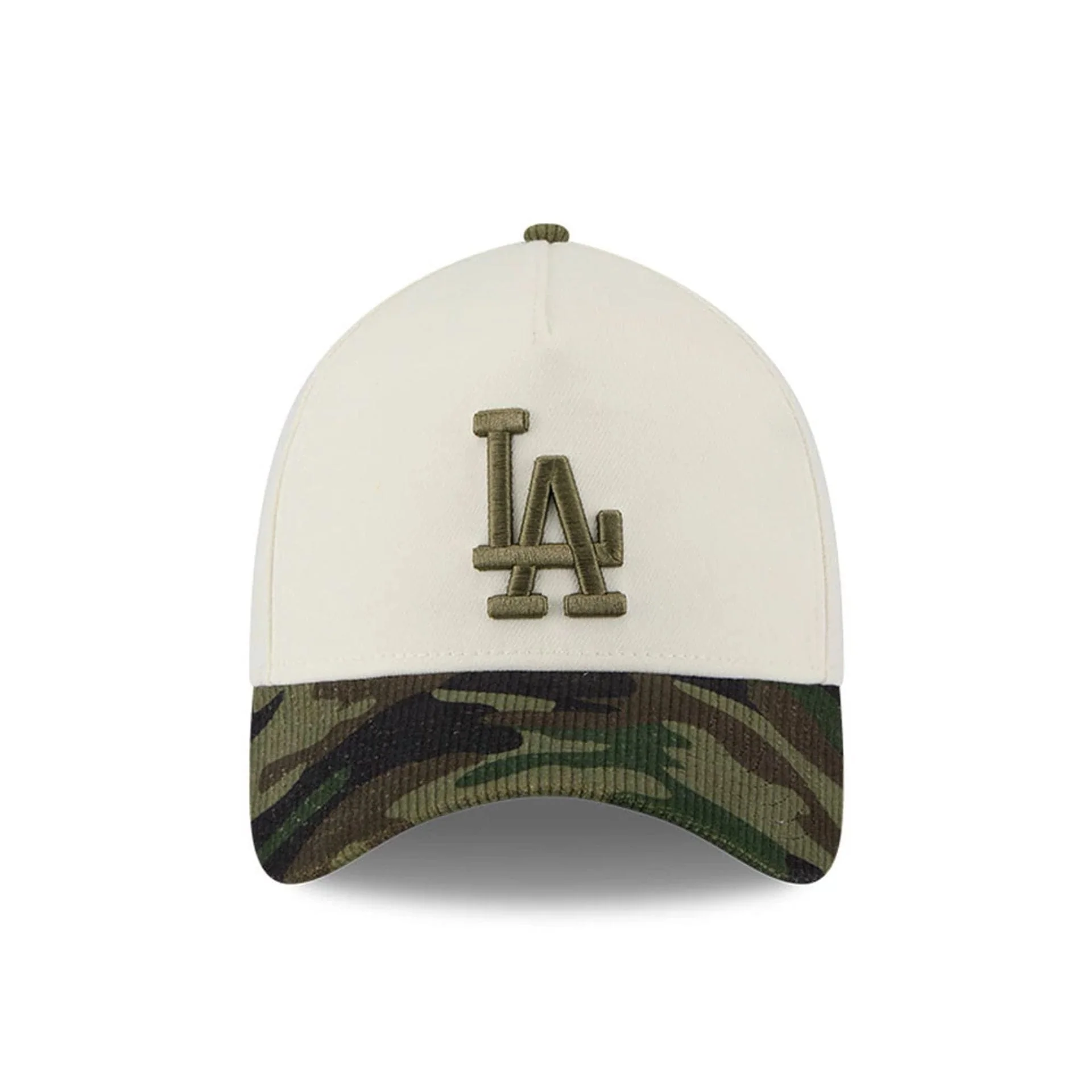 LA Dodgers MLB Camo Visor Cream 39THIRTY A-Frame Stretch Fit Cap - Image 3