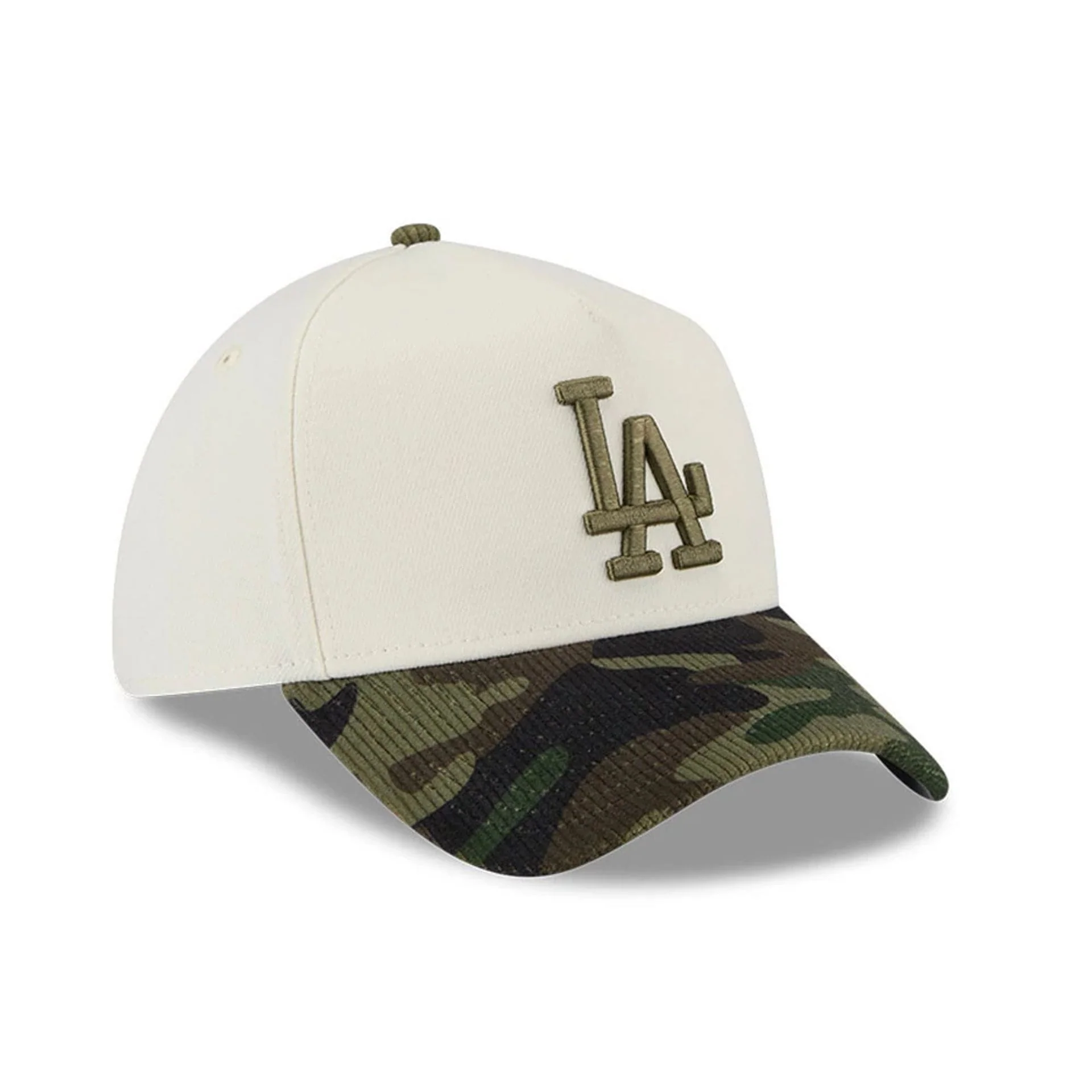LA Dodgers MLB Camo Visor Cream 39THIRTY A-Frame Stretch Fit Cap - Image 4