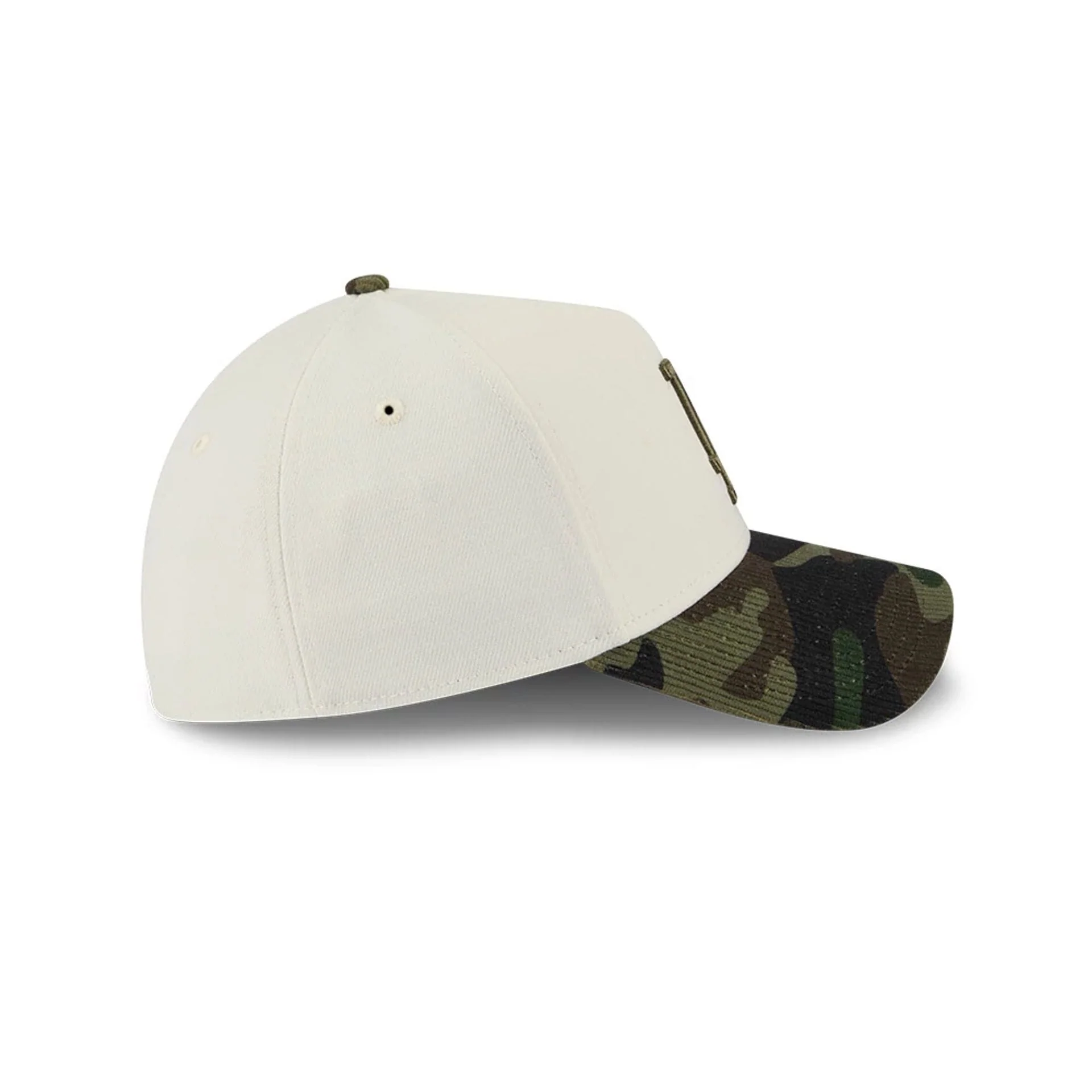 LA Dodgers MLB Camo Visor Cream 39THIRTY A-Frame Stretch Fit Cap - Image 6