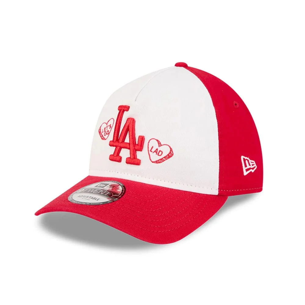 LA Dodgers MLB Conversation Hearts Red 9TWENTY A-Frame Adjustable Cap