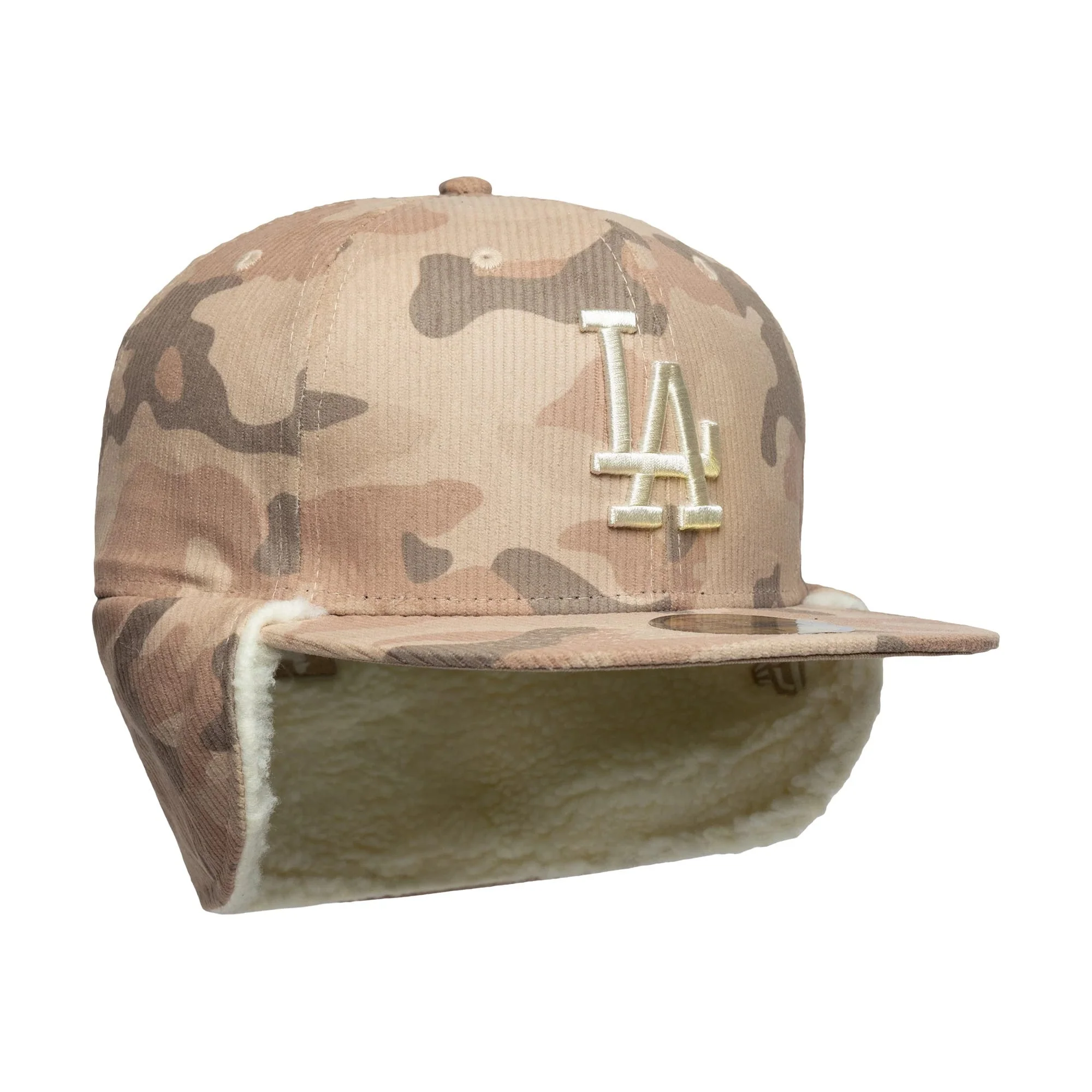 LA Dodgers MLB Cord Light Beige Downflap 59FIFTY Fitted Cap - Image 8