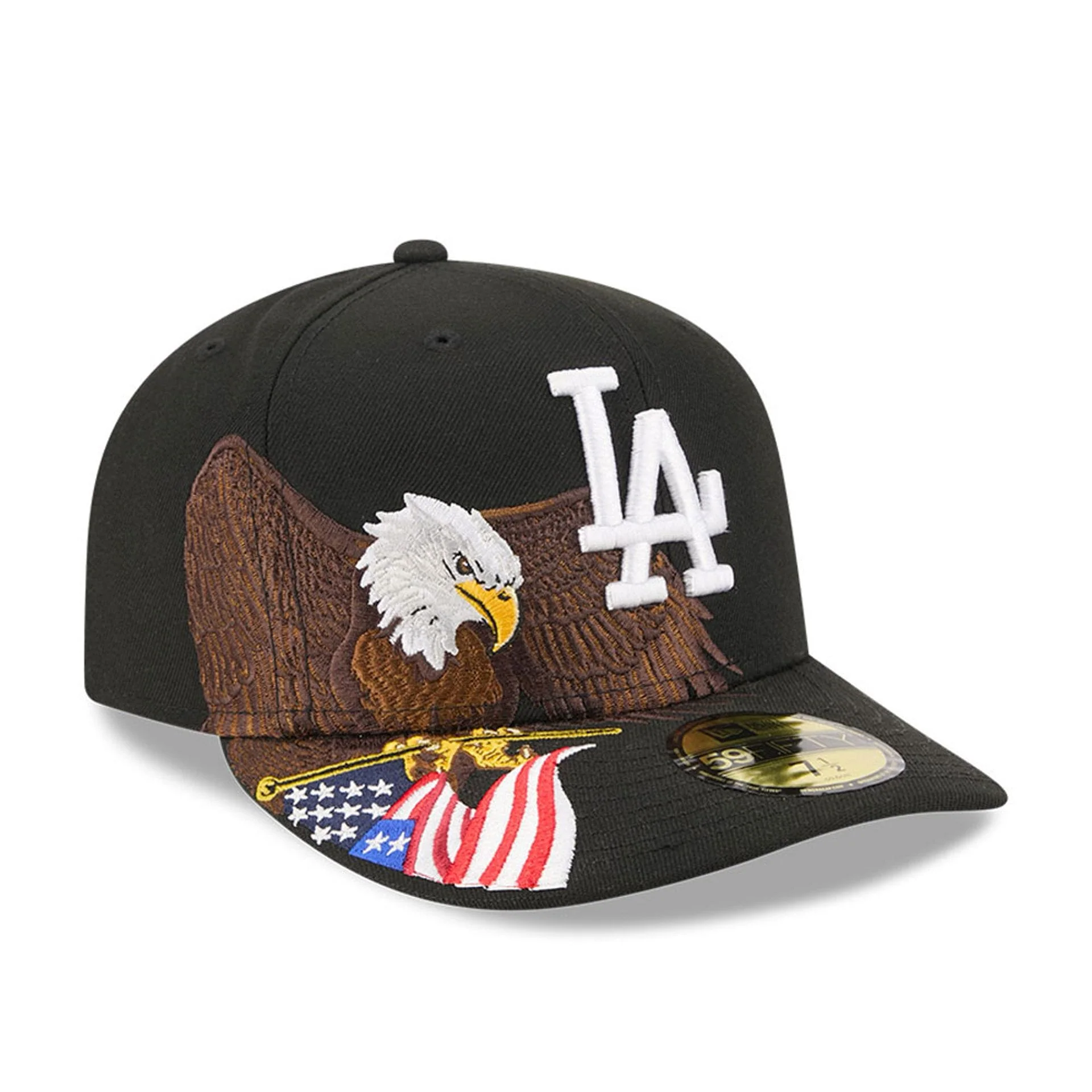 LA Dodgers MLB Eagle Black 59FIFTY Fitted Cap