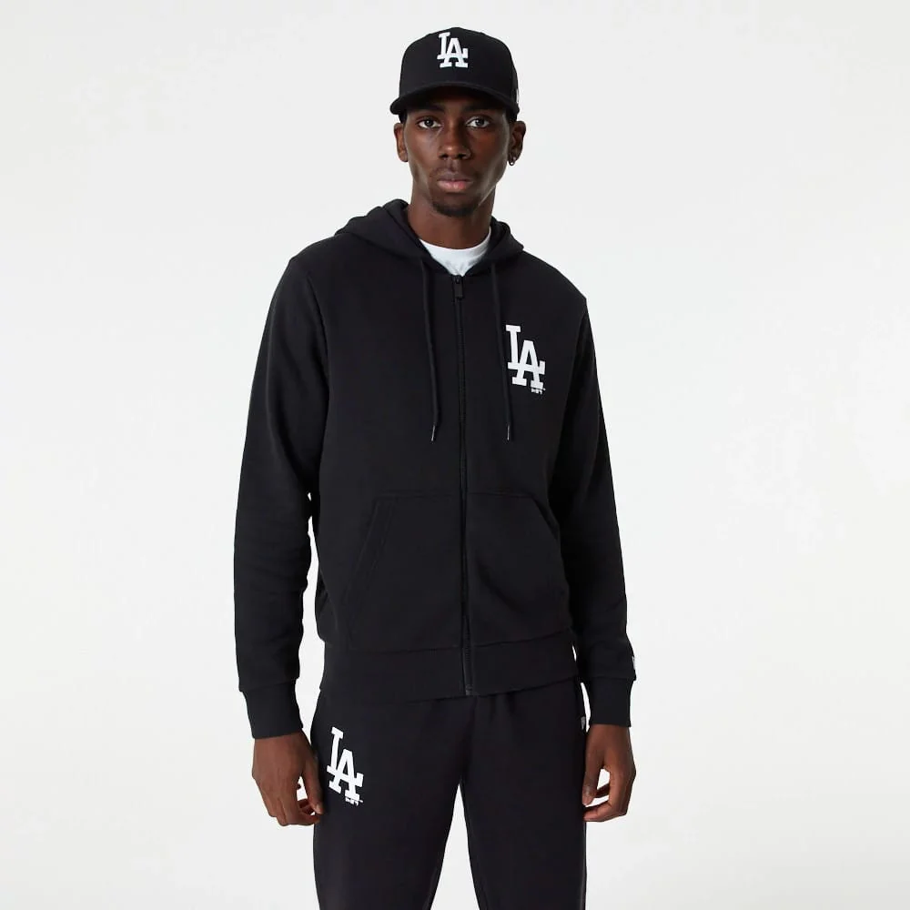 LA Dodgers MLB Essential Black Full Zip Hoodie - Image 4