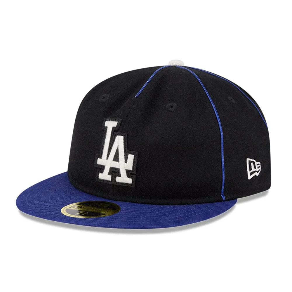 LA Dodgers MLB Felt Logo Dark Blue Retro Crown 59FIFTY Fitted Cap