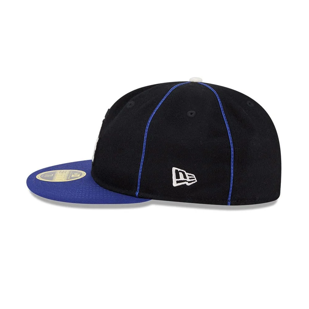 LA Dodgers MLB Felt Logo Dark Blue Retro Crown 59FIFTY Fitted Cap - Image 5
