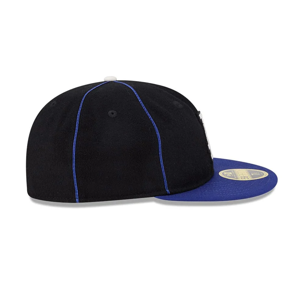 LA Dodgers MLB Felt Logo Dark Blue Retro Crown 59FIFTY Fitted Cap - Image 6