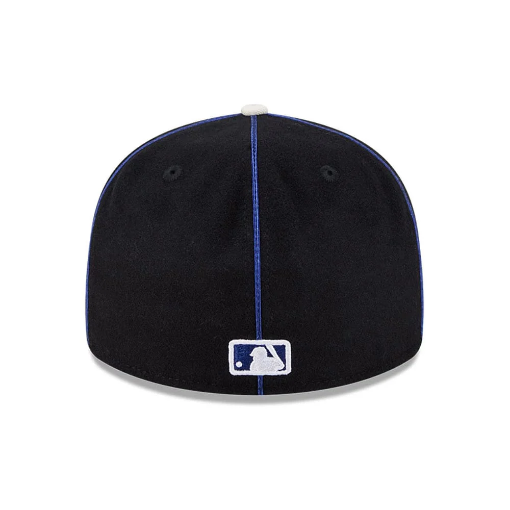 LA Dodgers MLB Felt Logo Dark Blue Retro Crown 59FIFTY Fitted Cap - Image 7