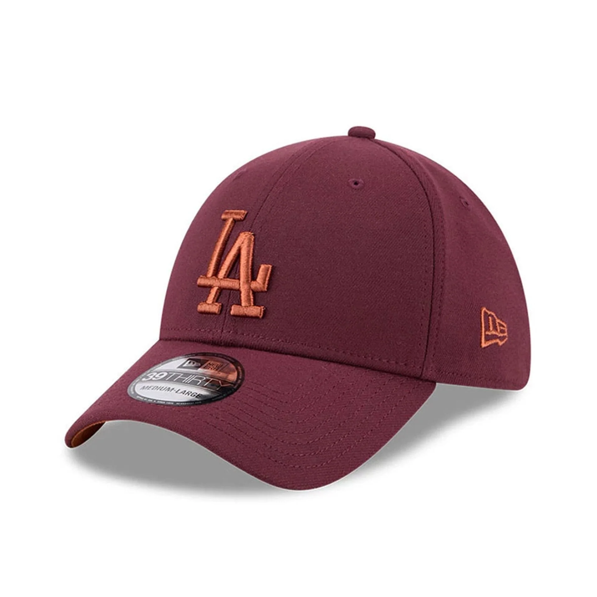 LA Dodgers MLB Frosted Rust Dark Red 39THIRTY Stretch Fit Cap