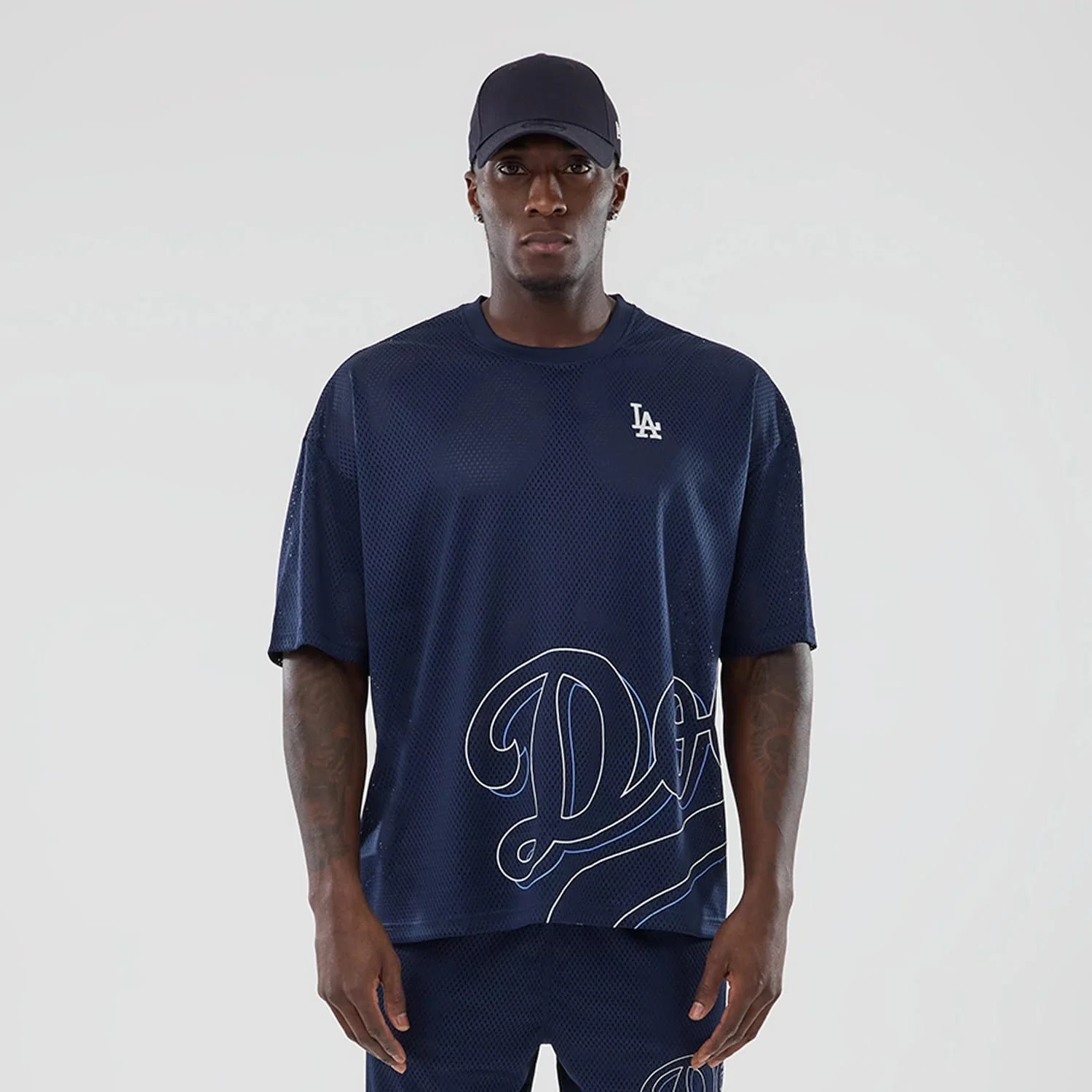 LA Dodgers MLB Mix League Blue Oversized Mesh T-Shirt