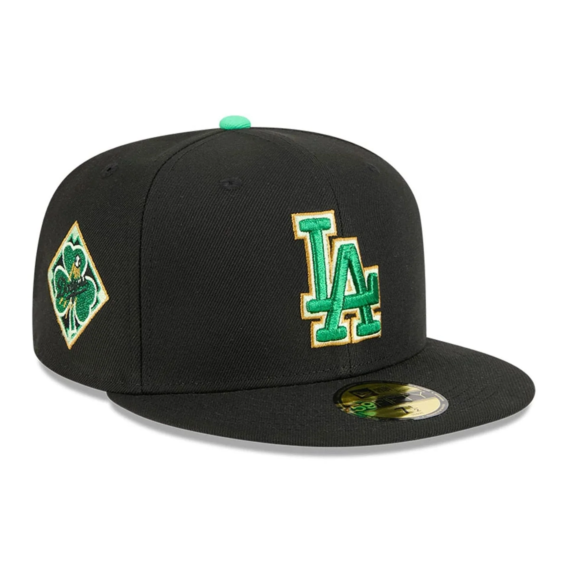 LA Dodgers MLB Saint Patrick's Day Black 59FIFTY Fitted Cap
