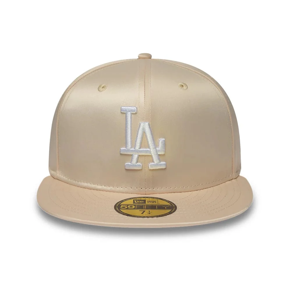 LA Dodgers MLB Satin Cream 59FIFTY Fitted Cap - Image 2