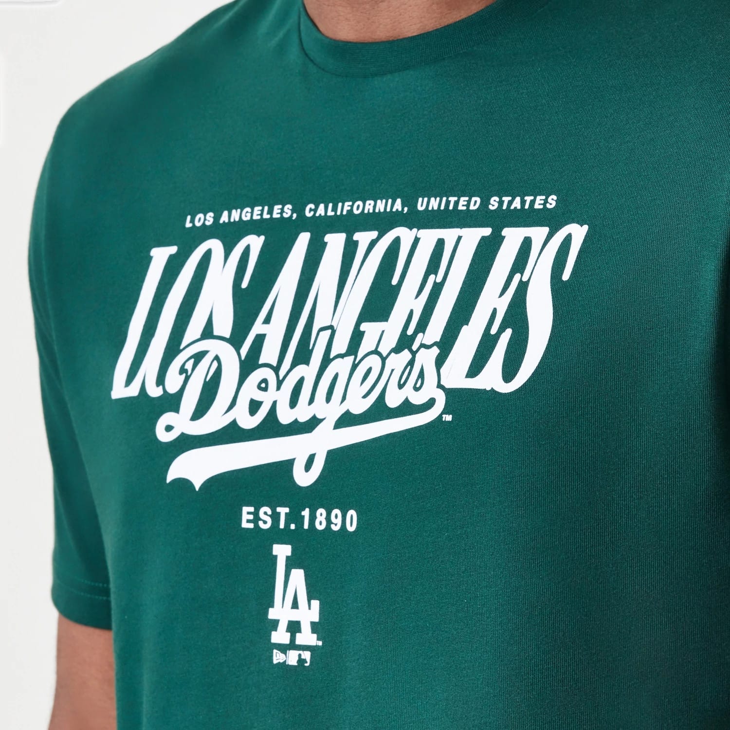 LA Dodgers MLB Script Graphic Dark Green T-Shirt - Image 4