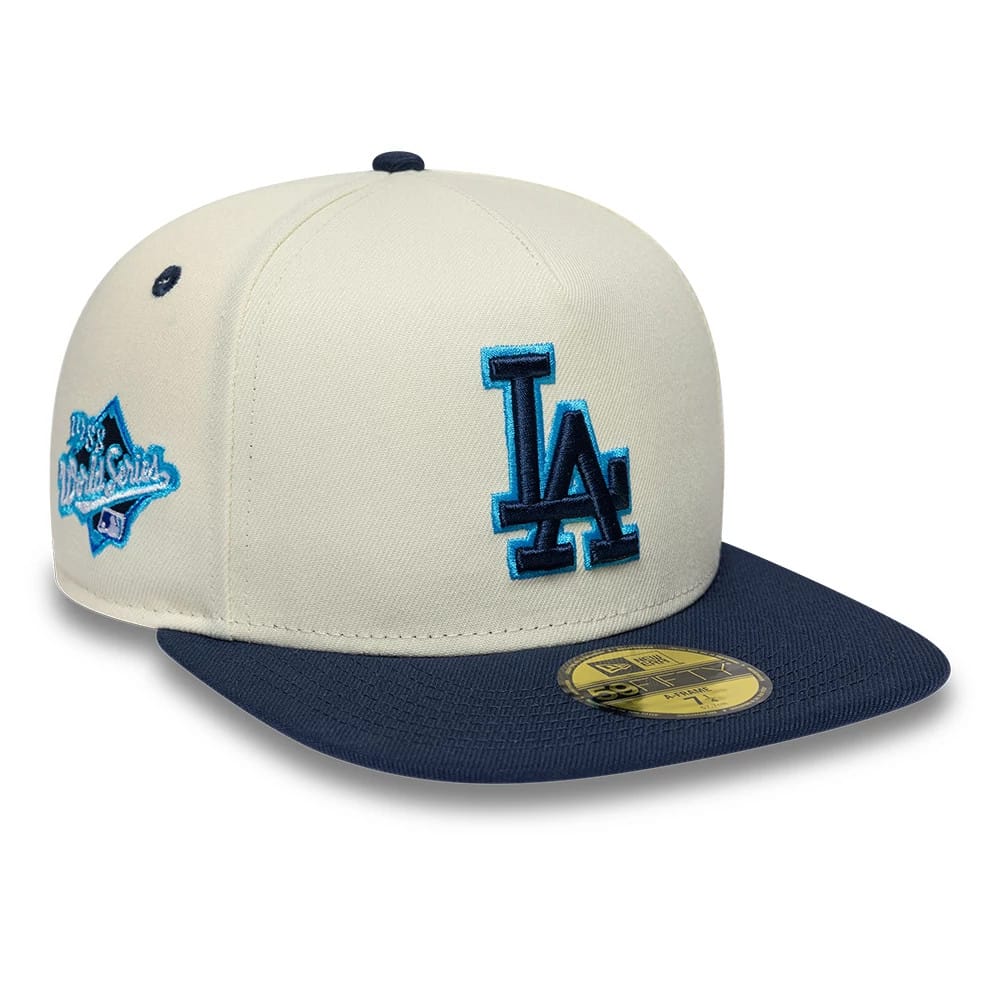 LA Dodgers MLB White 59FIFTY A-Frame Fitted Cap