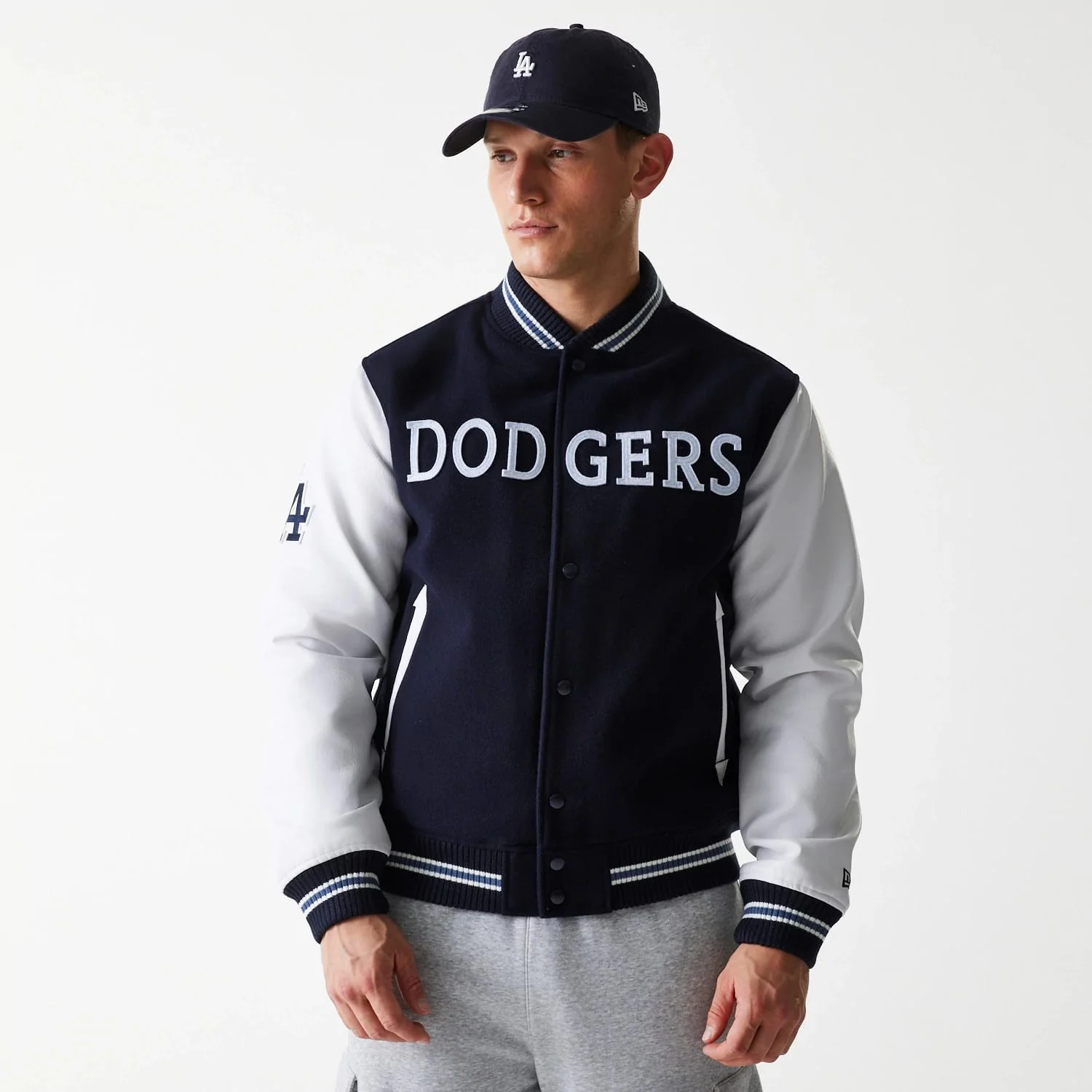LA Dodgers MLB Wordmark Navy Varsity Jacket