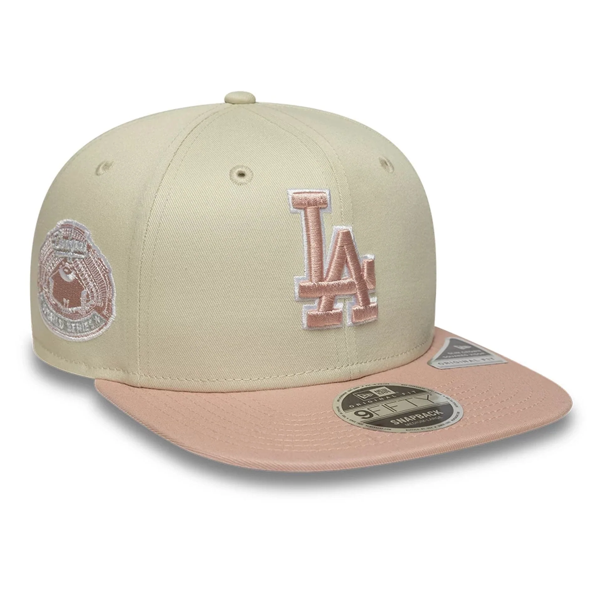 LA Dodgers MLB World Series Patch Light Beige 9FIFTY Snapback Adjustable Cap