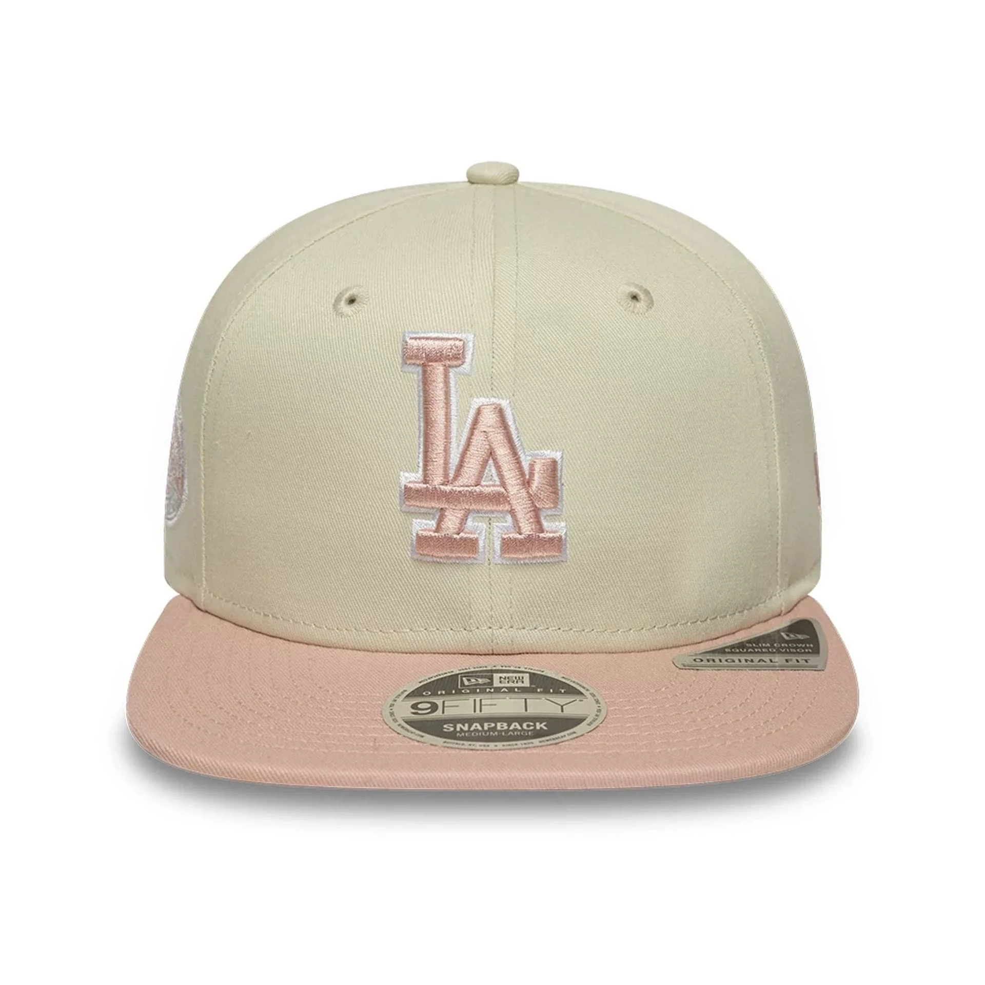 LA Dodgers MLB World Series Patch Light Beige 9FIFTY Snapback Adjustable Cap - Image 2