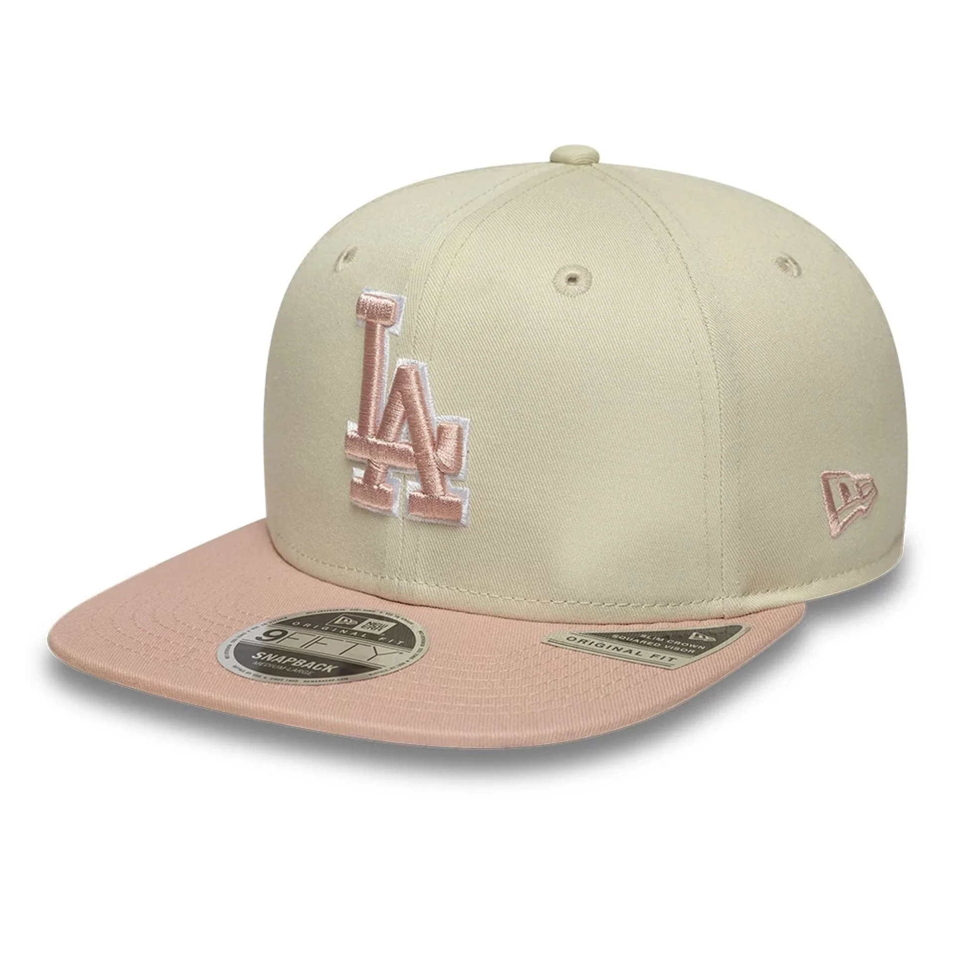 LA Dodgers MLB World Series Patch Light Beige 9FIFTY Snapback Adjustable Cap - Image 3