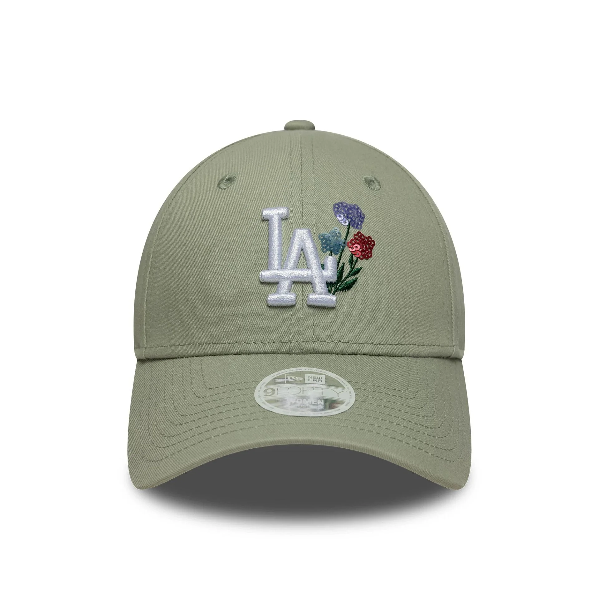 LA Dodgers Womens MLB Floral Pastel Green 9FORTY Cap - Image 2