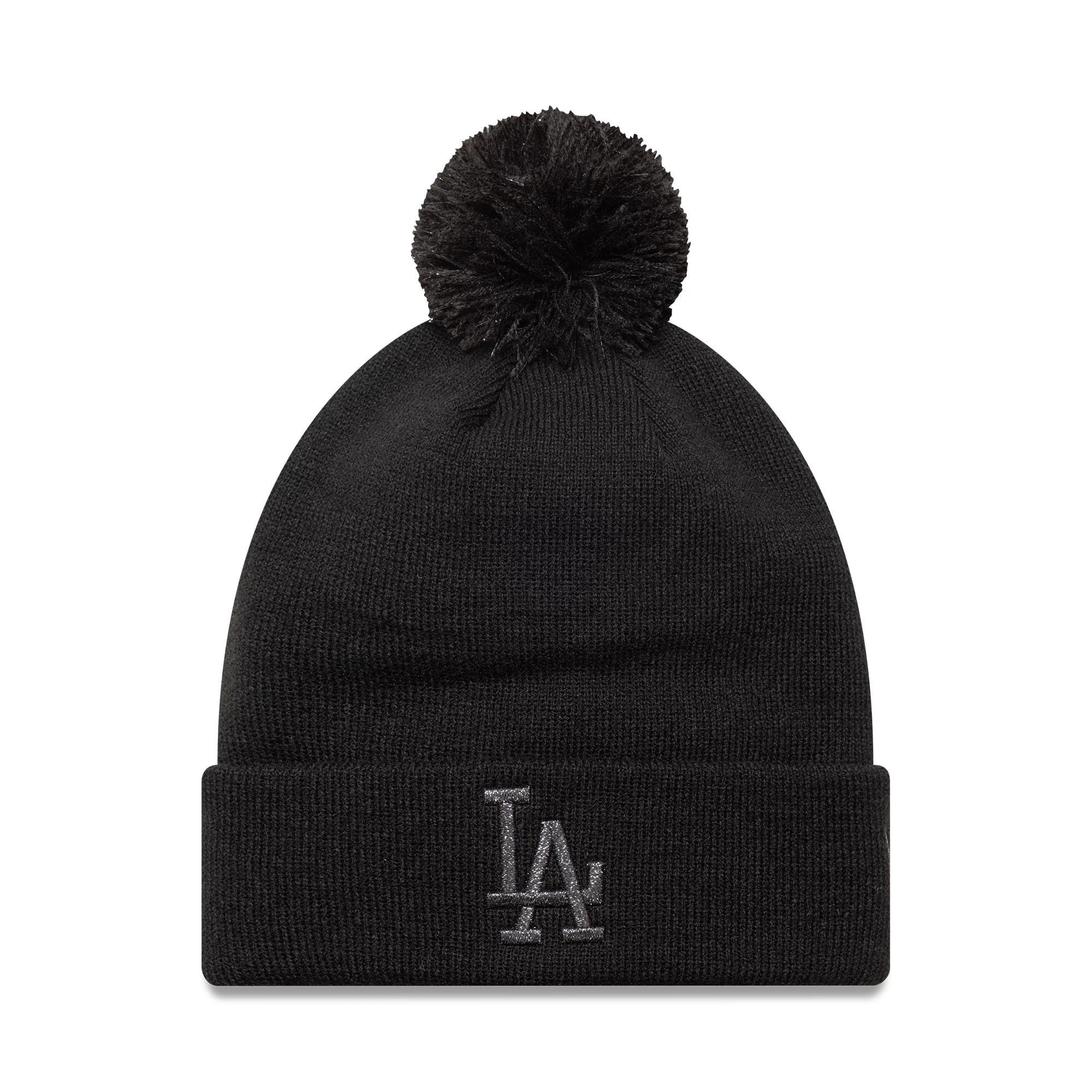 LA Dodgers Womens MLB Metallic Black Cuff Knit Beanie Hat