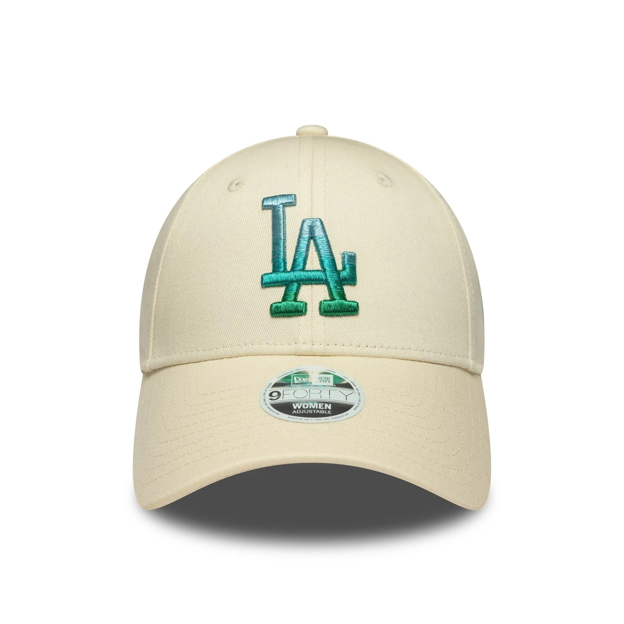 LA Dodgers Womens MLB Metallic Logo Cream 9FORTY Adjustable Cap - Image 2