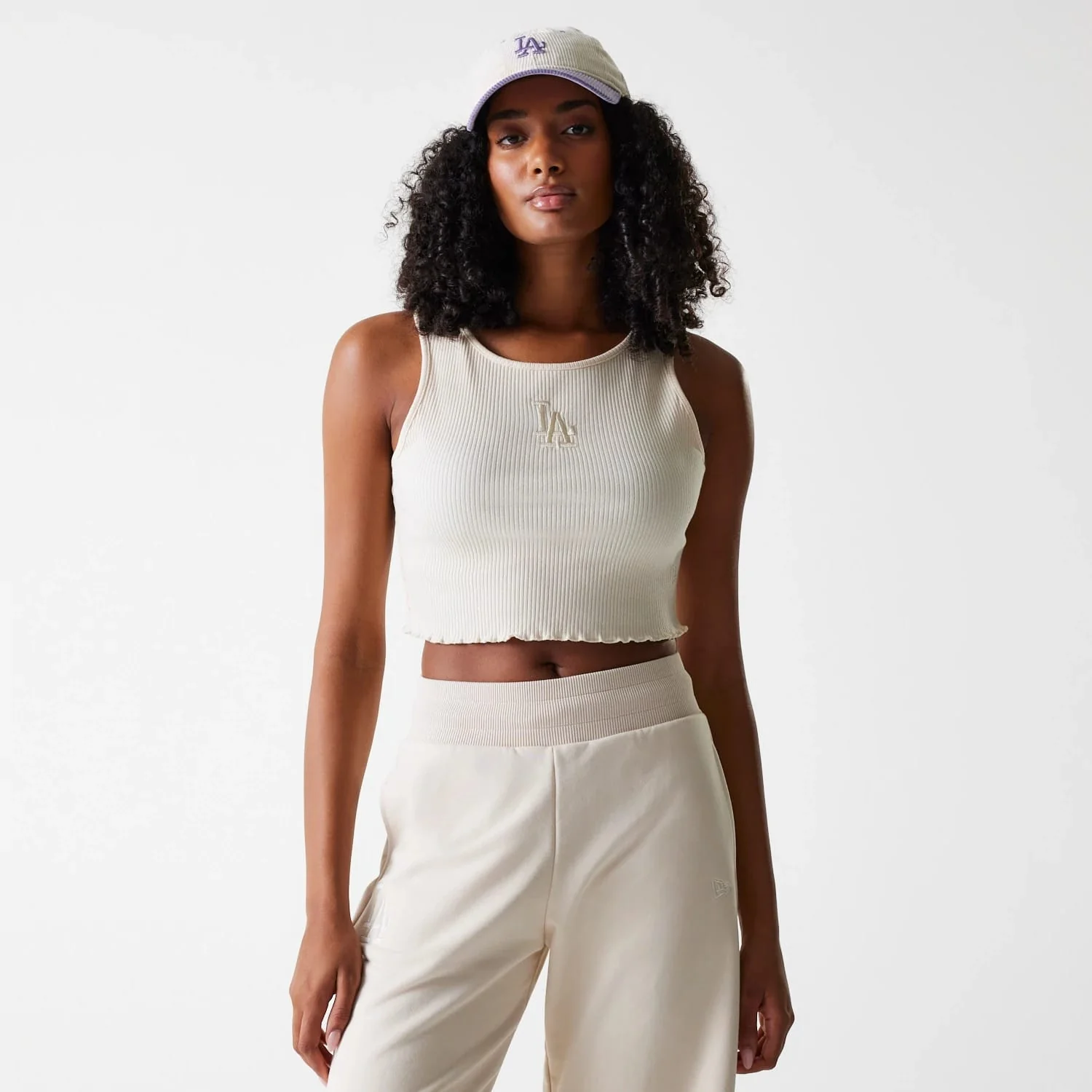 LA Dodgers Womens MLB Rib Light Beige Rib Tank Top