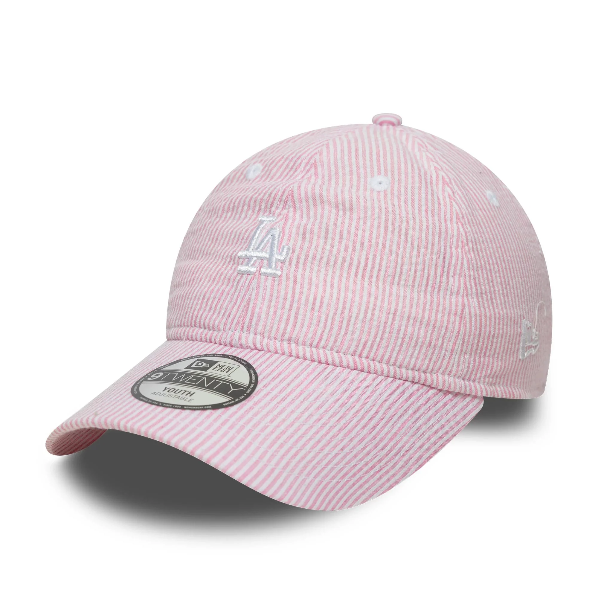 LA Dodgers Youth MLB Seersucker Pastel Pink 9TWENTY Adjustable Cap
