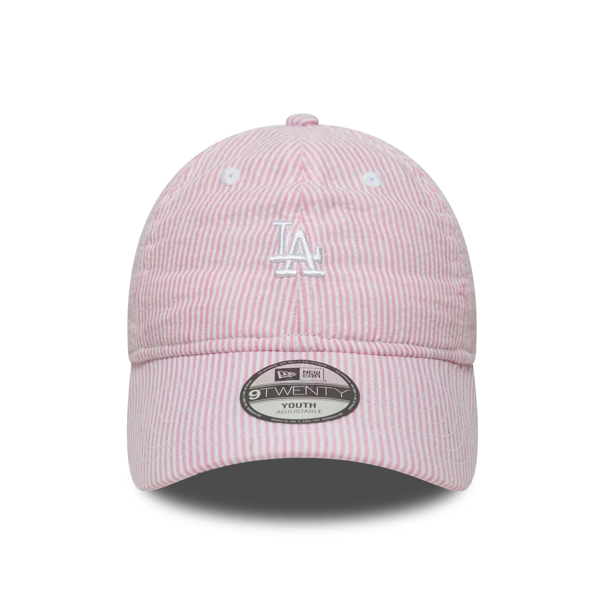 LA Dodgers Youth MLB Seersucker Pastel Pink 9TWENTY Adjustable Cap - Image 2