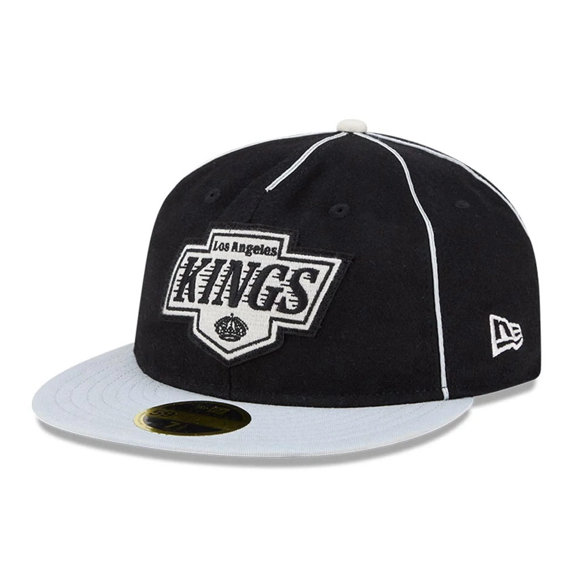 LA Kings NHL Felt Logo Black Retro Crown 59FIFTY Fitted Cap - Image 4