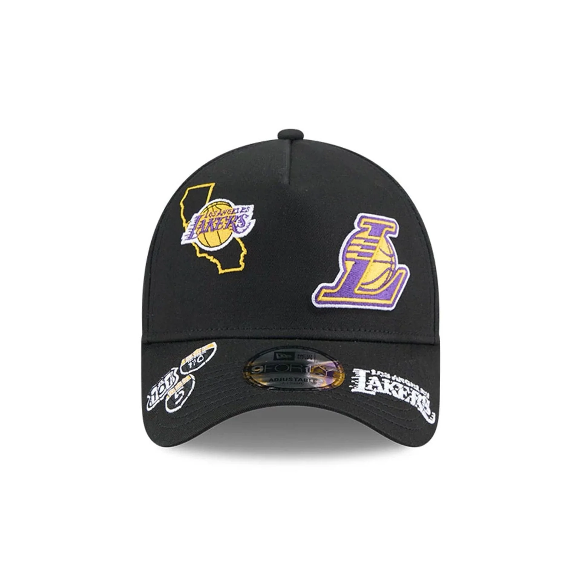 LA Lakers NBA All Over Black 9FORTY A-Frame Adjustable Cap - Image 2