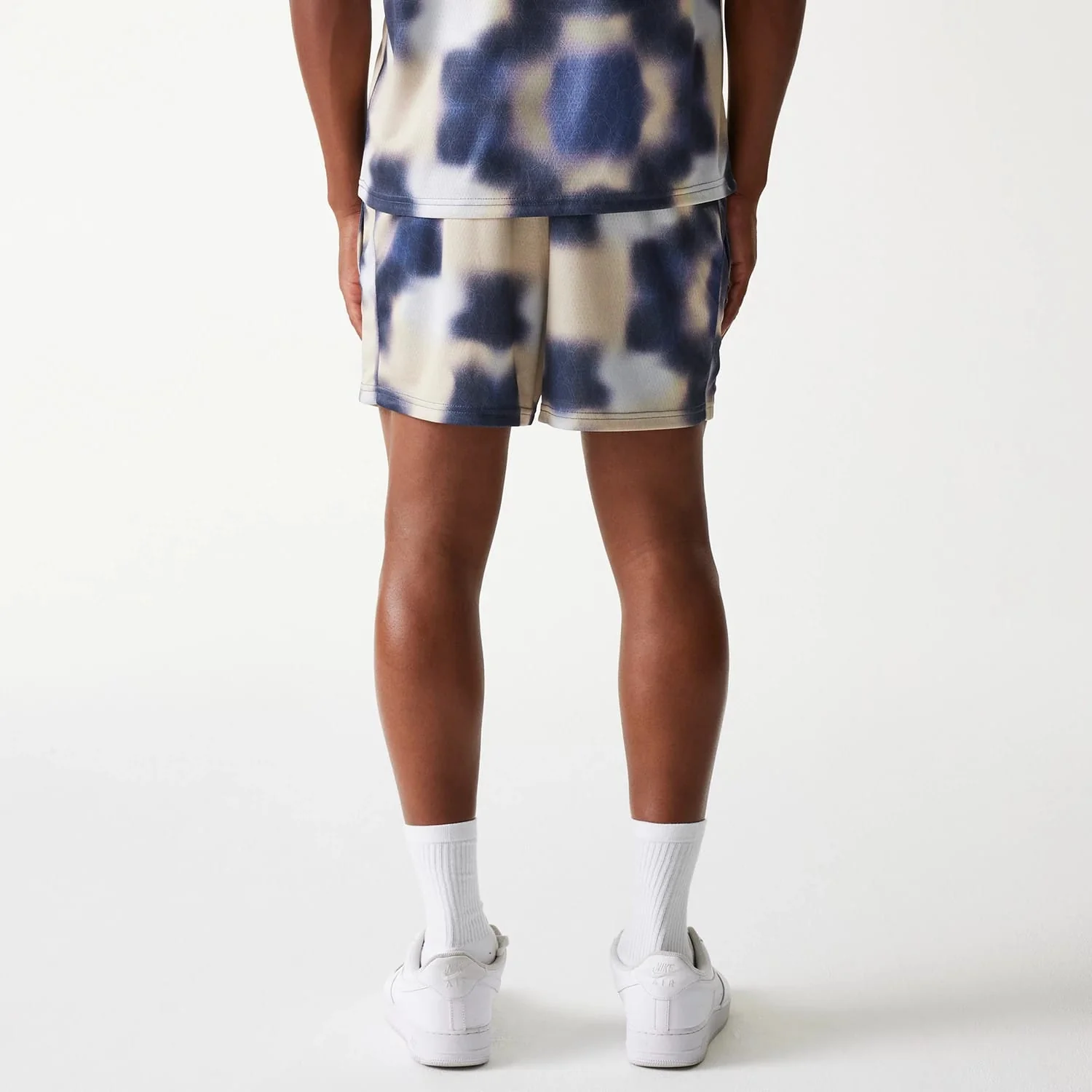 LA Lakers NBA All Over Print Cream Shorts - Image 2