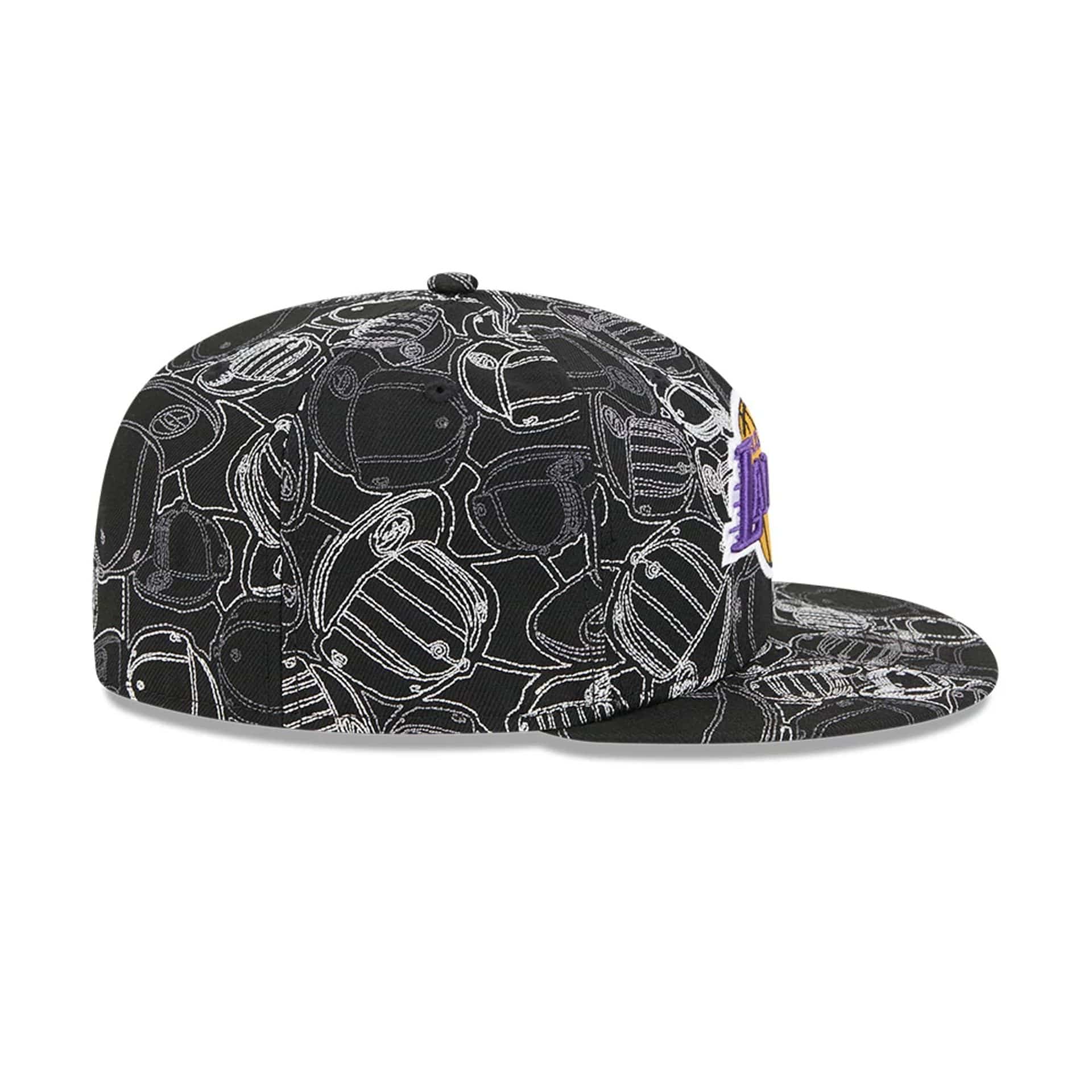 LA Lakers NBA Cap Scramble Black 59FIFTY Fitted Cap - Image 7