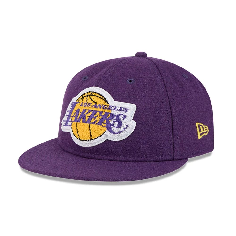LA Lakers NBA Chenille Woven Purple Retro Crown 9FIFTY Adjustable Cap - Image 5
