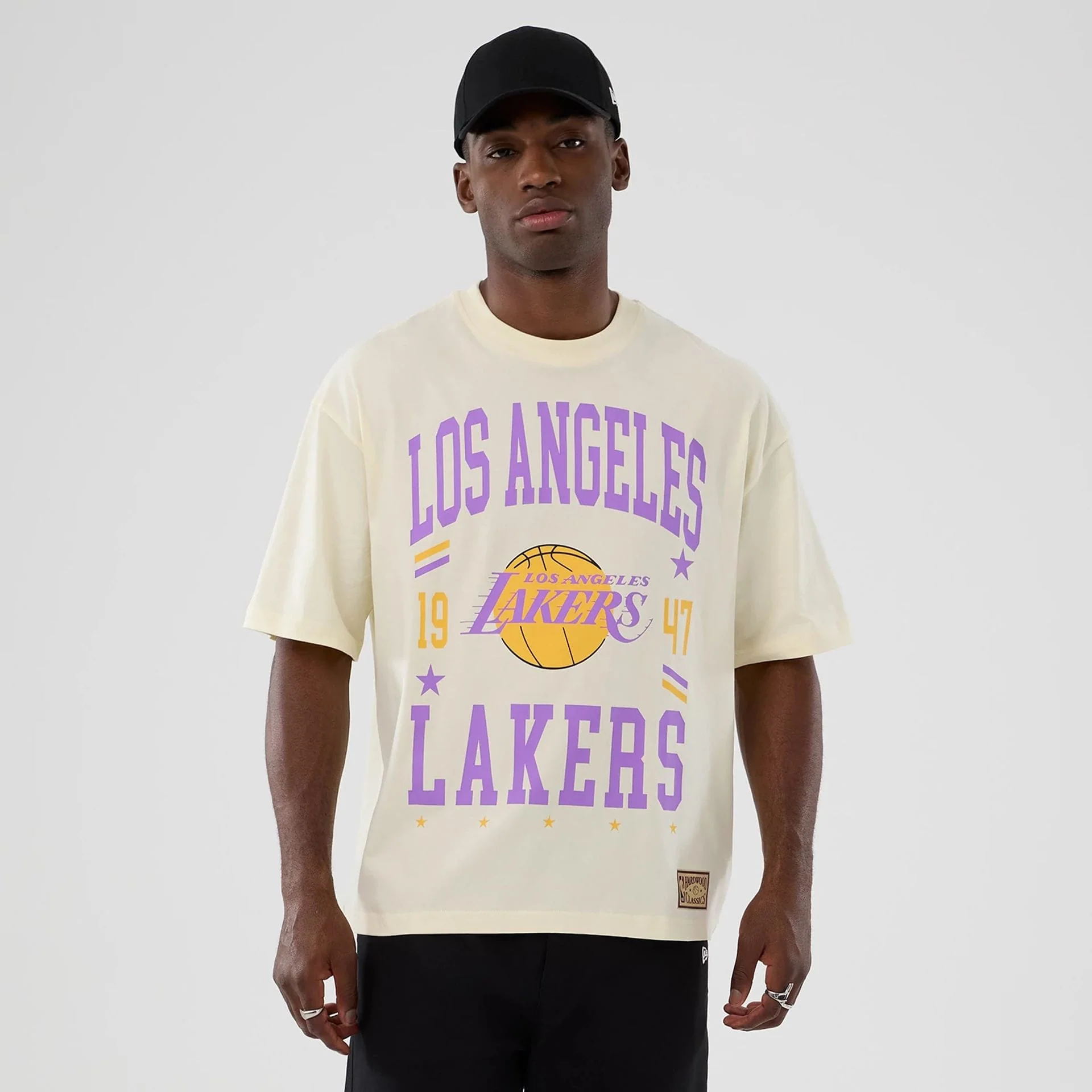 LA Lakers NBA Hardwood Classic Cream T-Shirt