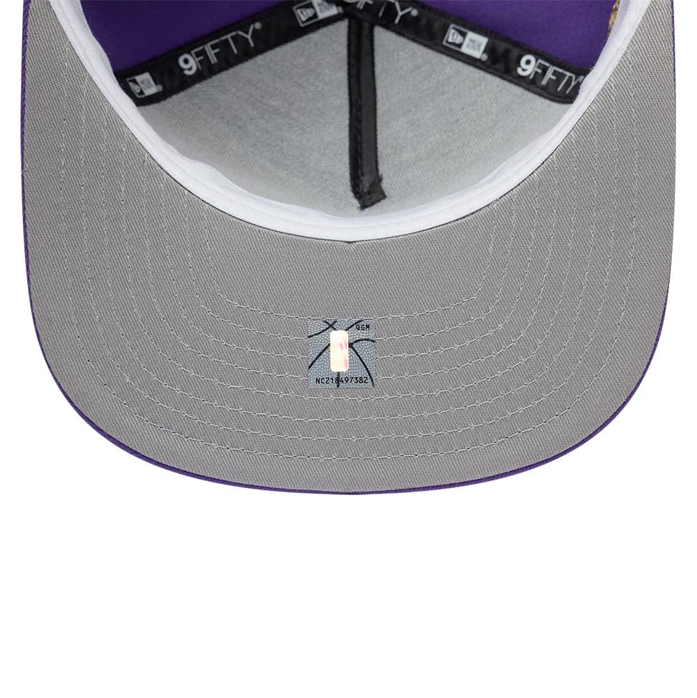 LA Lakers NBA Hardwood Classic Purple 9FIFTY A-Frame Snapback Adjustable Cap - Image 2