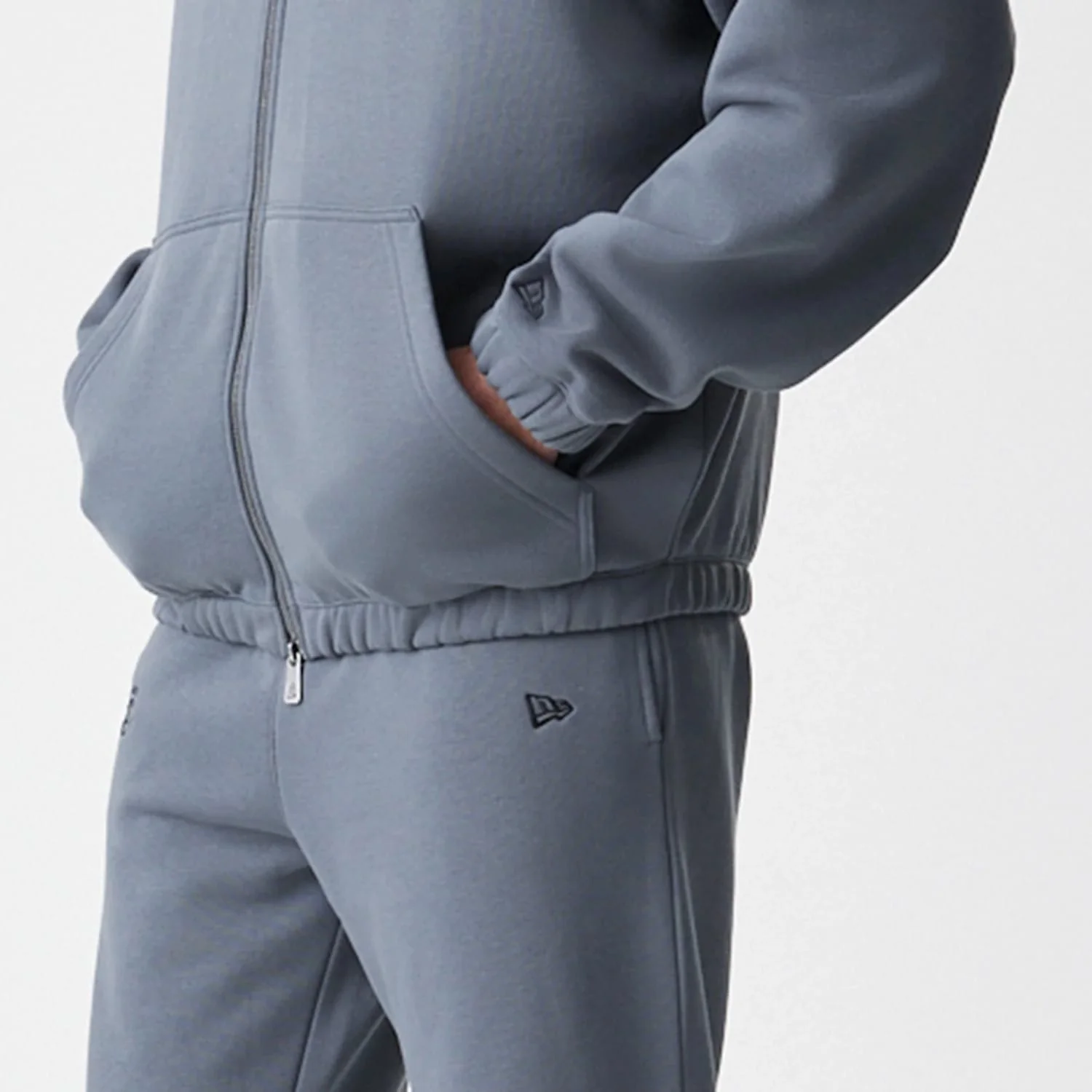 LA Lakers NBA Linear Dark Grey Oversized Full Zip Hoodie - Image 7