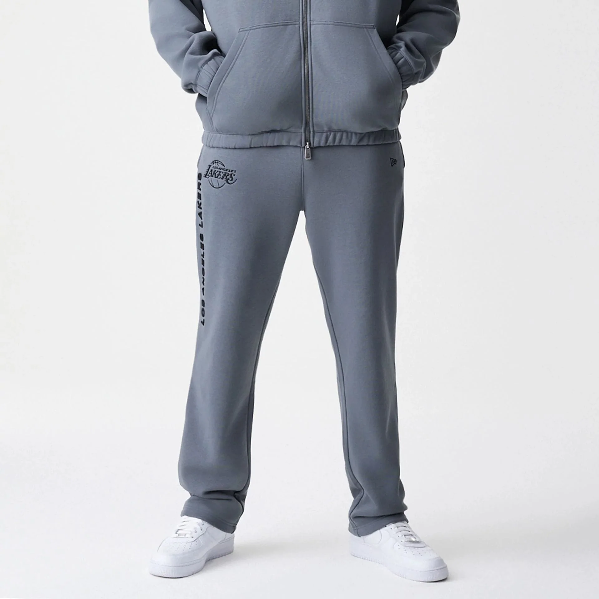 LA Lakers NBA Linear Dark Grey Straight Leg Joggers - Image 5