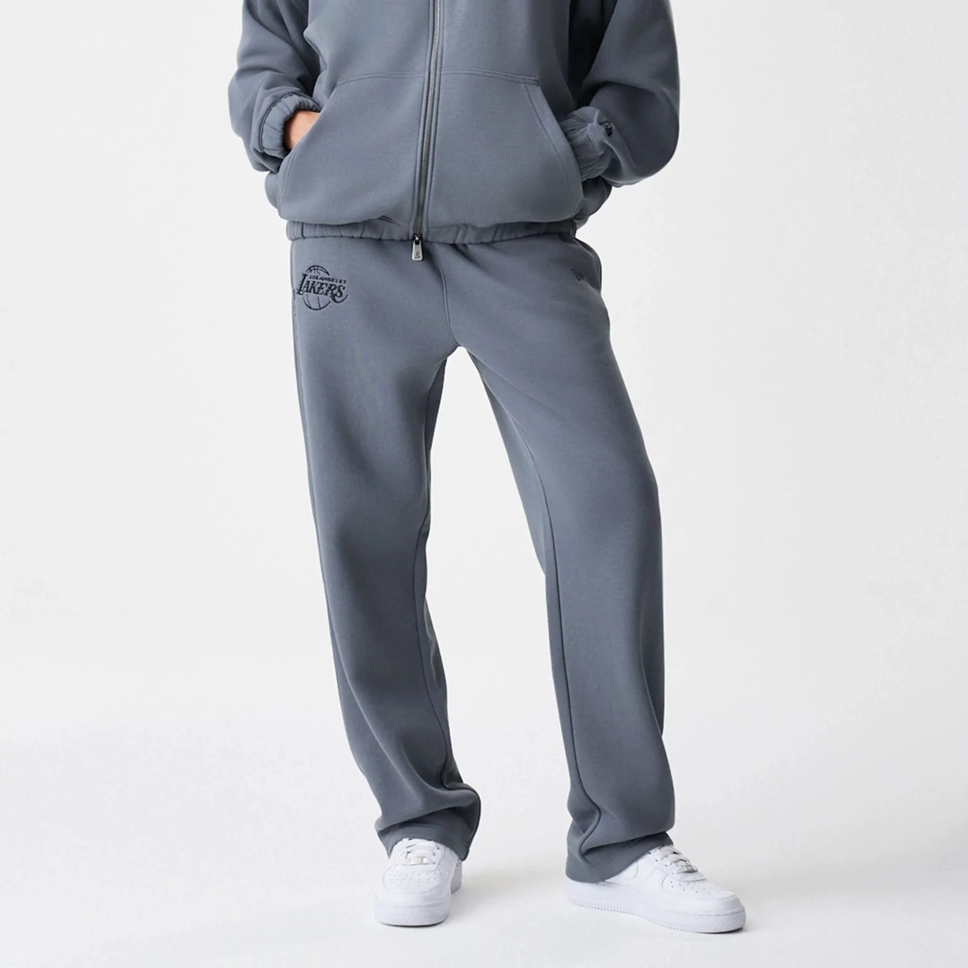 LA Lakers NBA Linear Dark Grey Straight Leg Joggers - Image 6