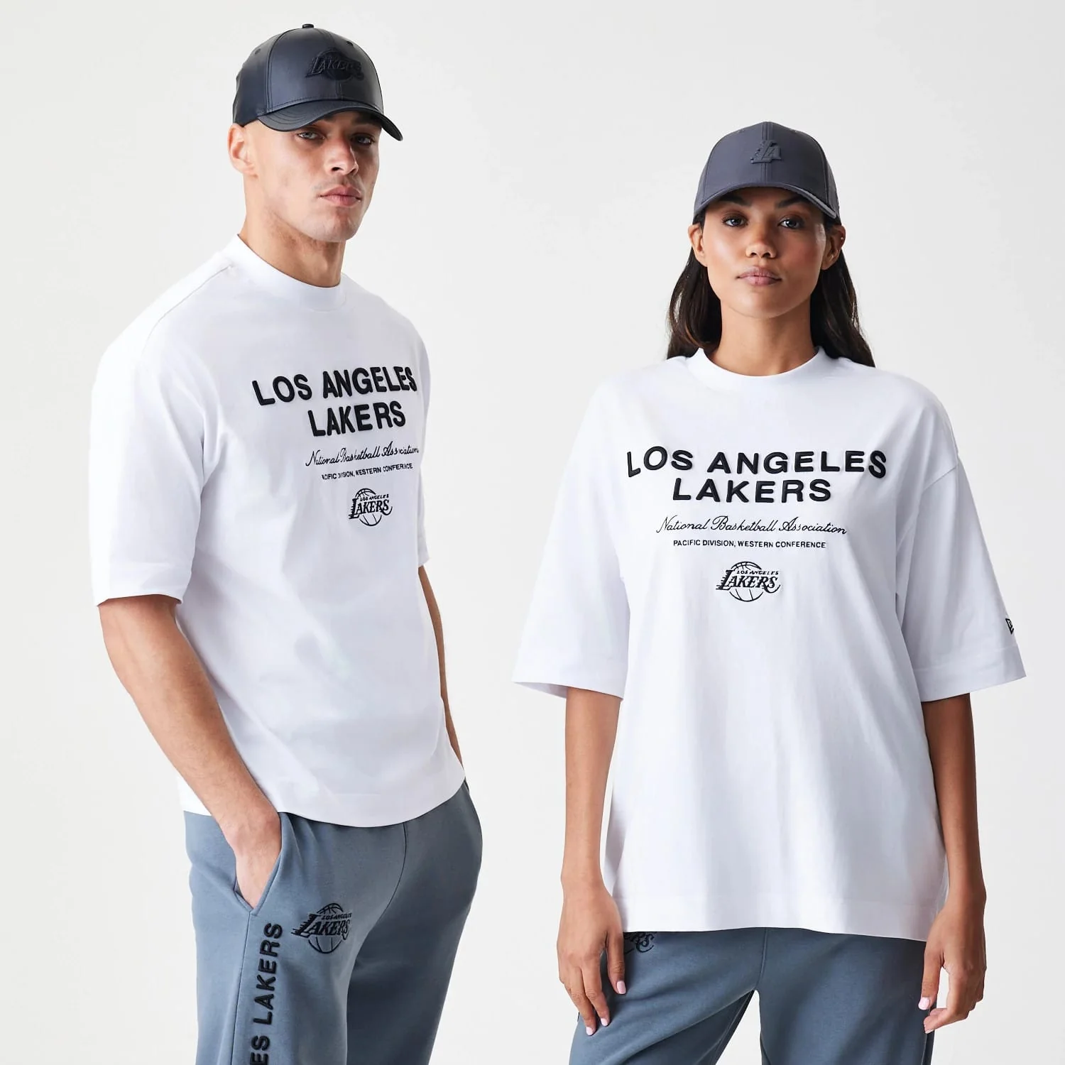 LA Lakers NBA Linear White T-Shirt